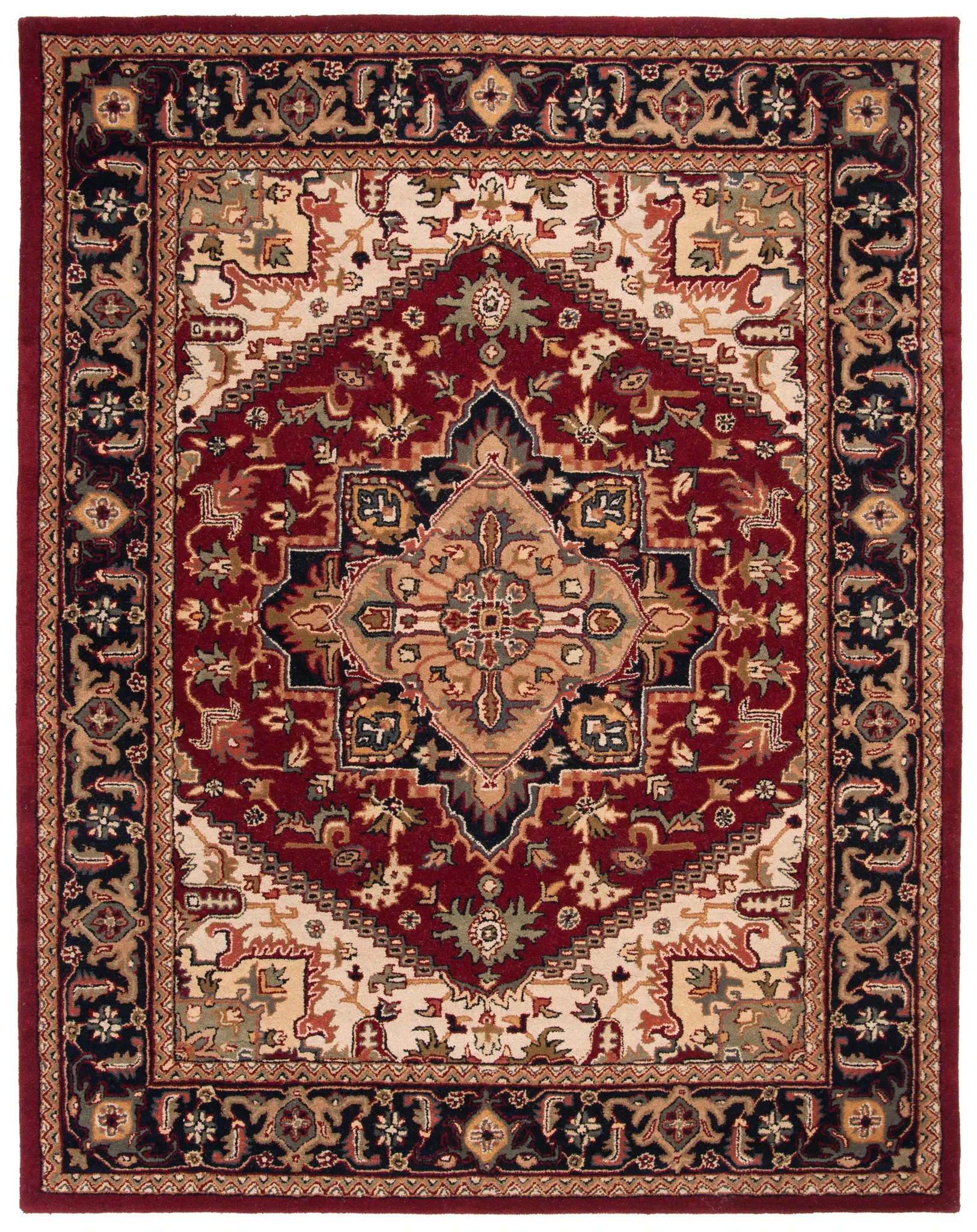 Heritage Medallion Bordered Hand-Tufted Wool Rug