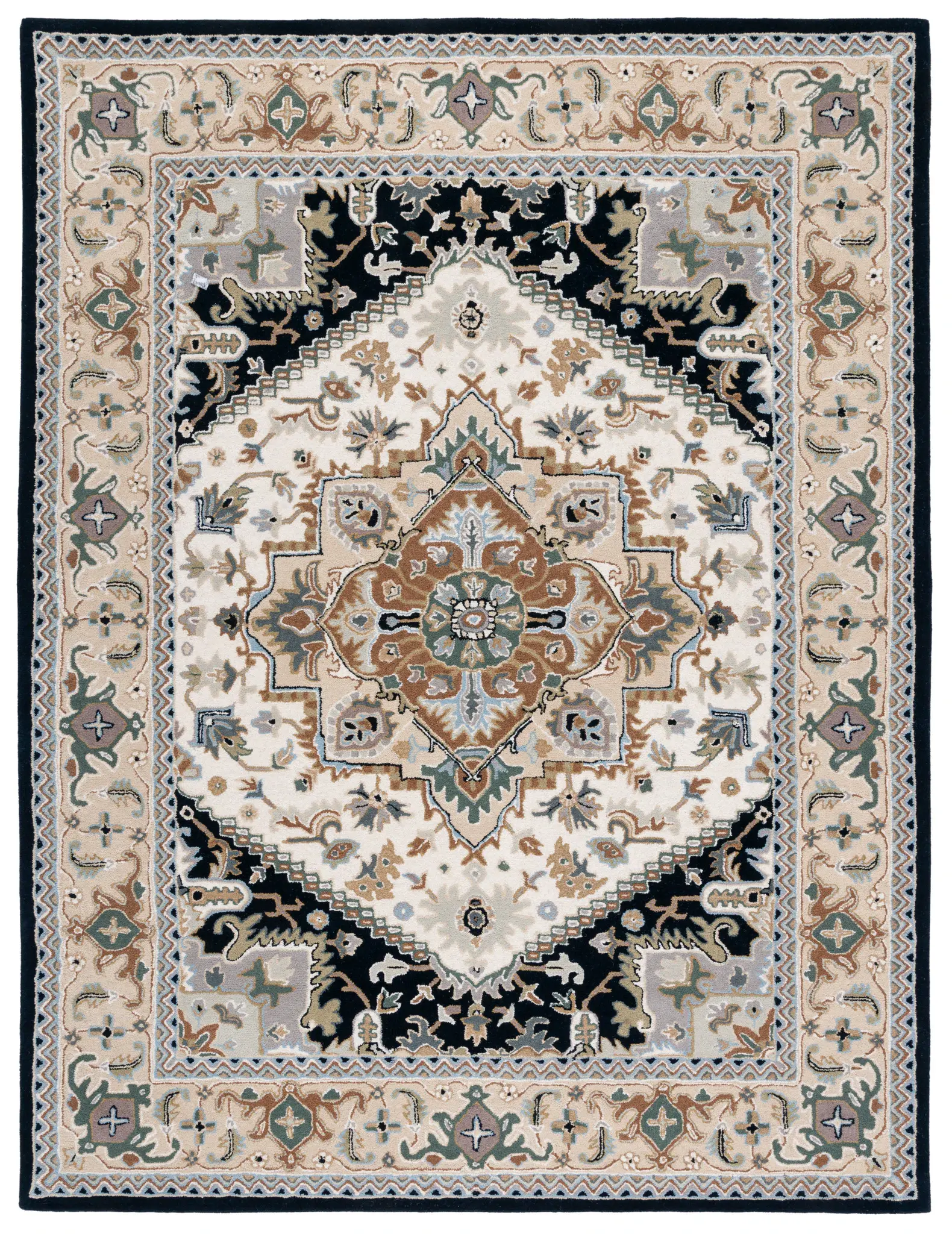 Heritage Medallion Bordered Hand-Tufted Wool Rug