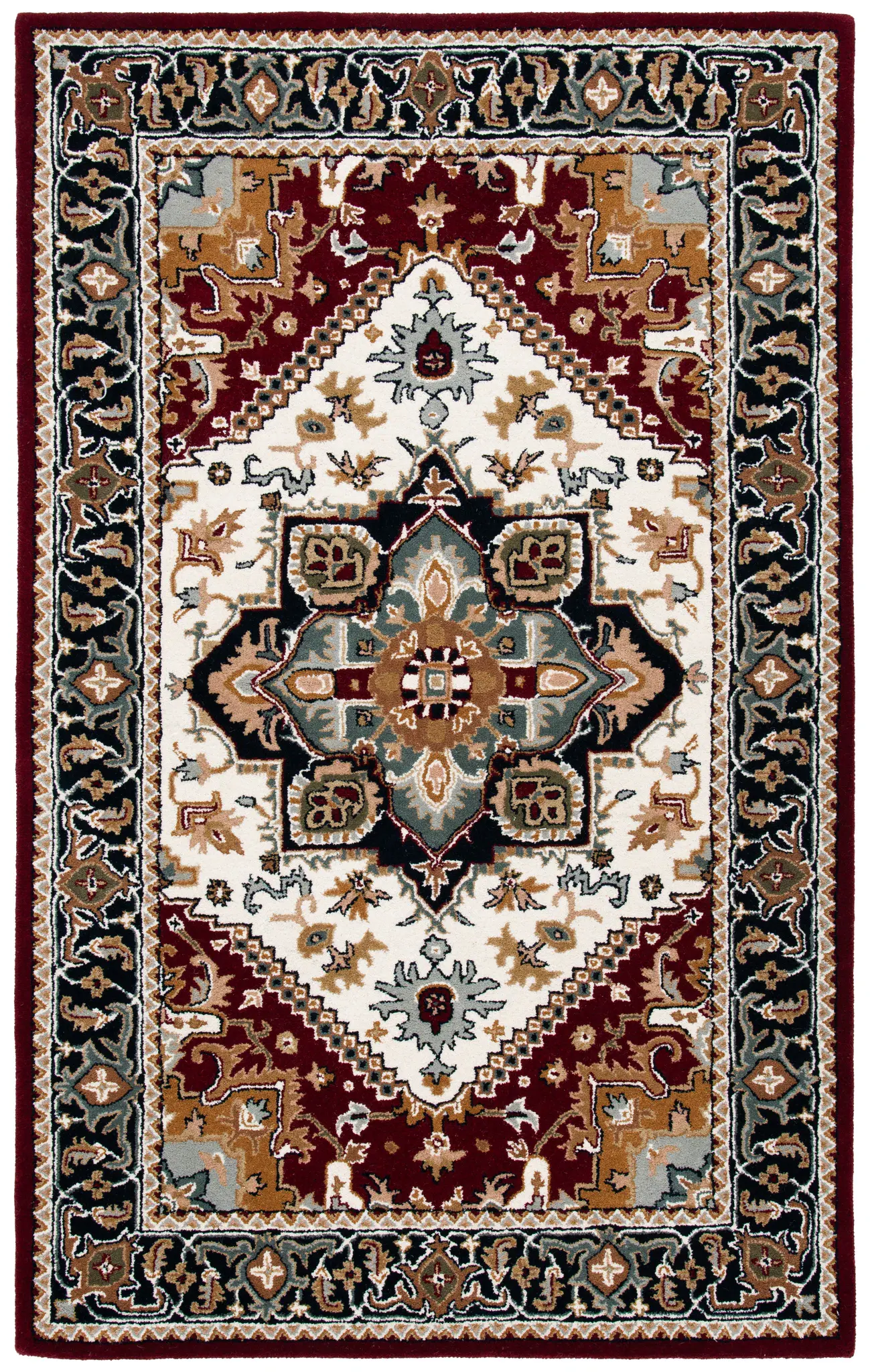 Heritage Medallion Bordered Hand-Tufted Wool Rug