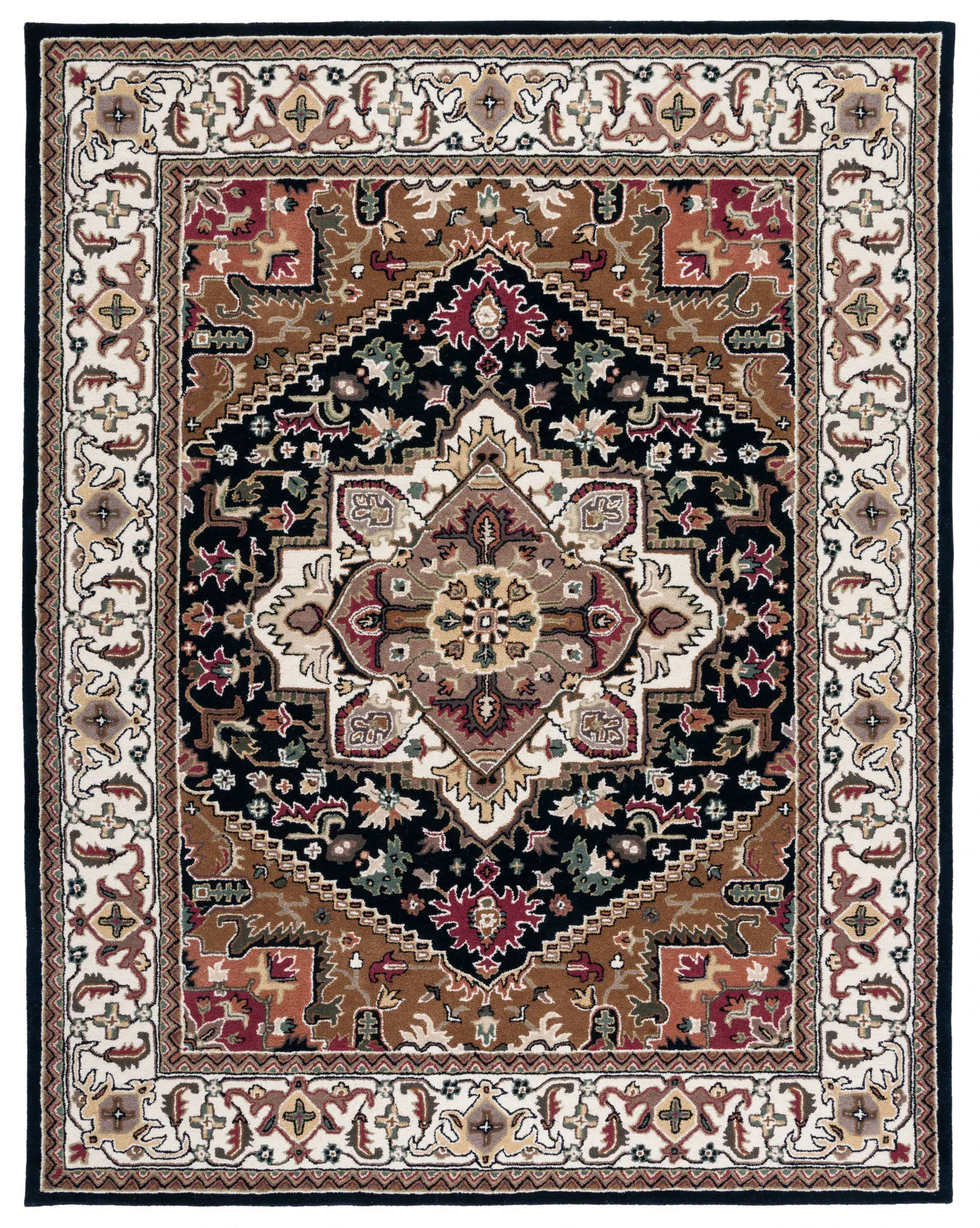 Heritage Medallion Bordered Hand-Tufted Wool Rug