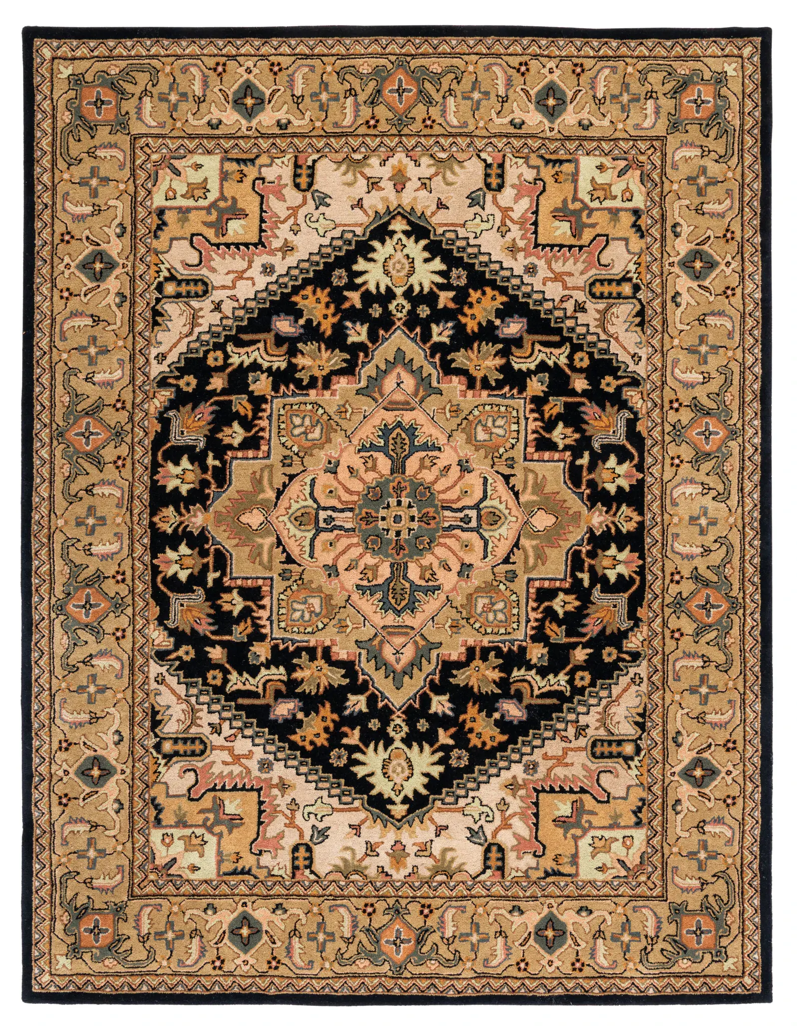Heritage Medallion Bordered Hand-Tufted Wool Rug