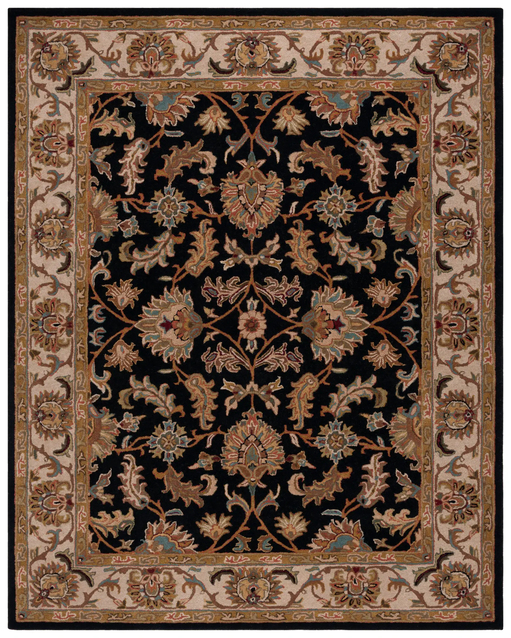 Heritage Botanical Border Hand-Tufted Wool Rug