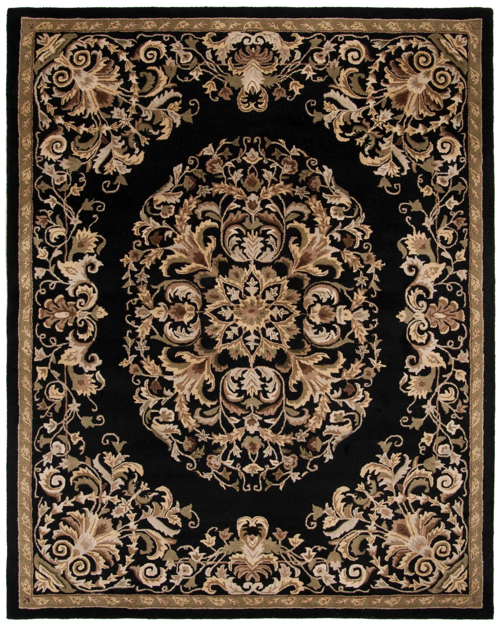 Heritage Acanthus Medallion Hand-Tufted Wool Rug