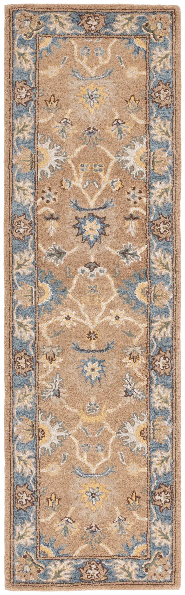 Heritage Palmette Vine Bordered Hand-Tufted Wool Rug