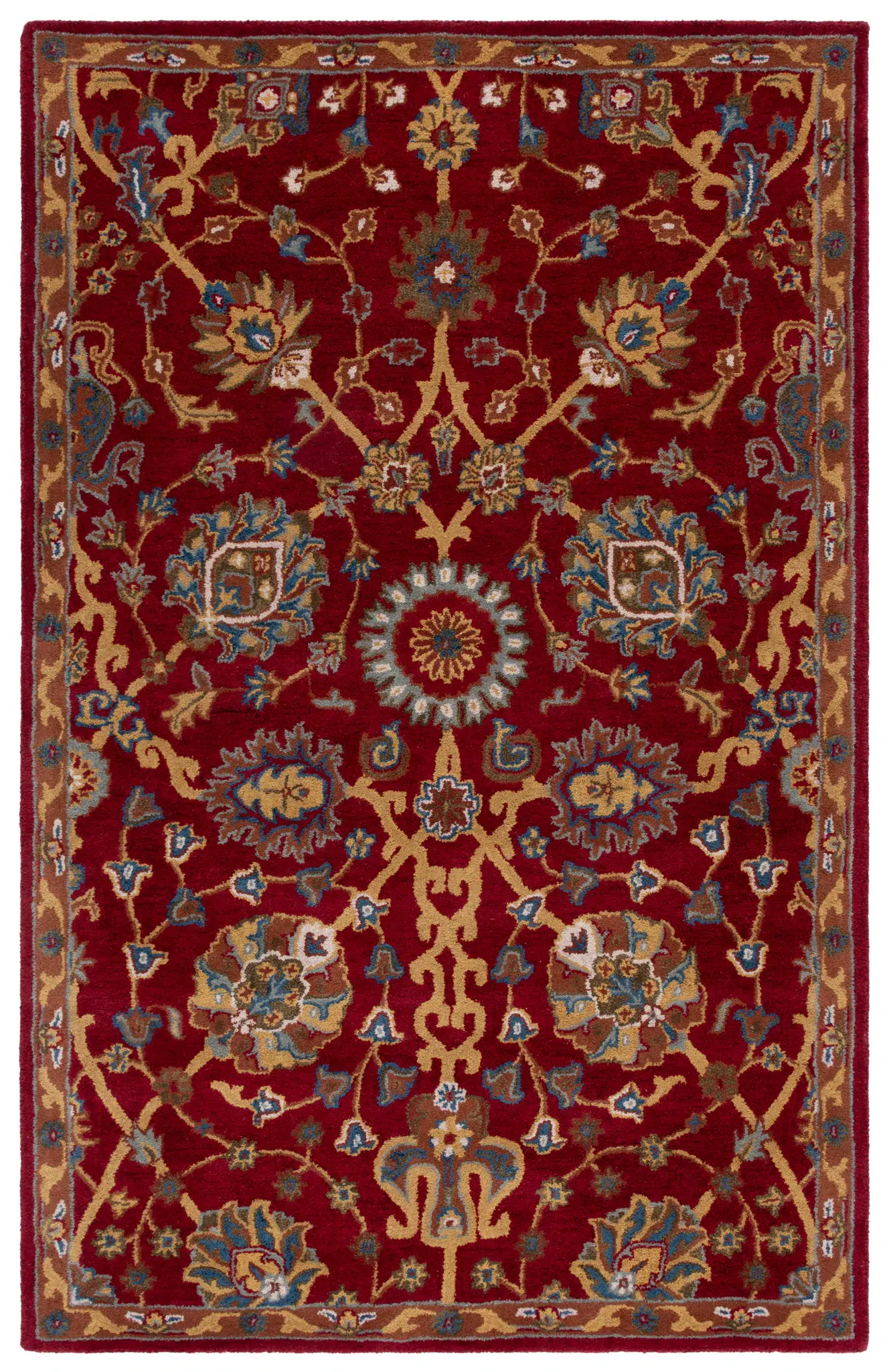 Heritage Floral Vine Hand-Tufted Wool Rug
