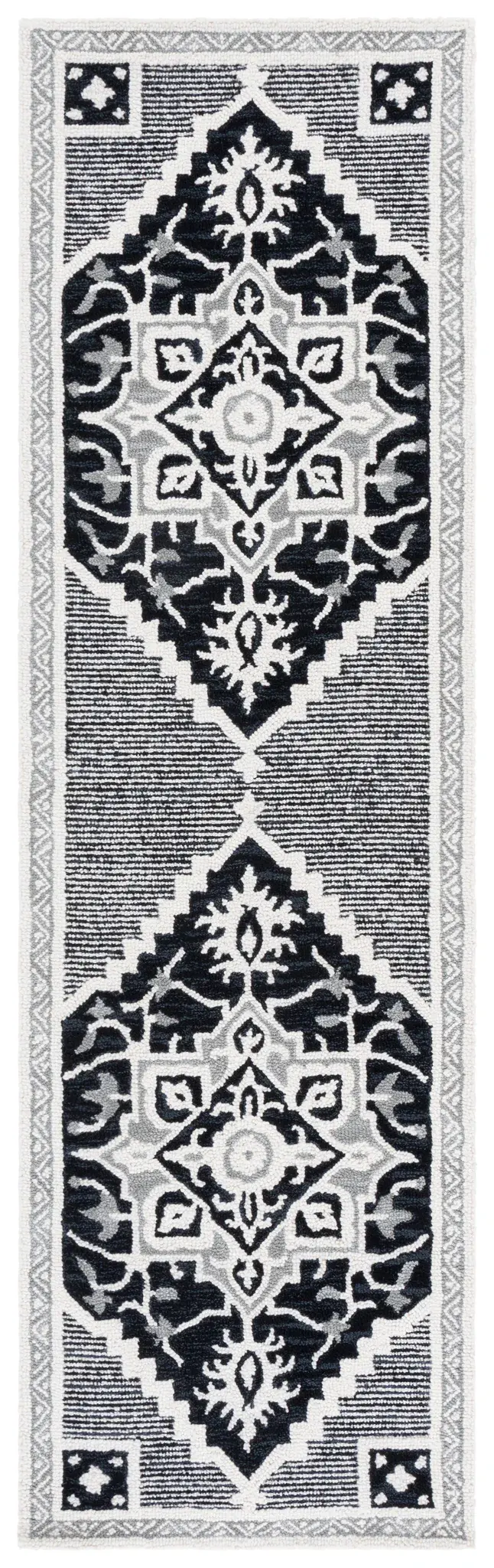 Heritage Graphic Stepped Medallion Hand-Tufted Wool Rug