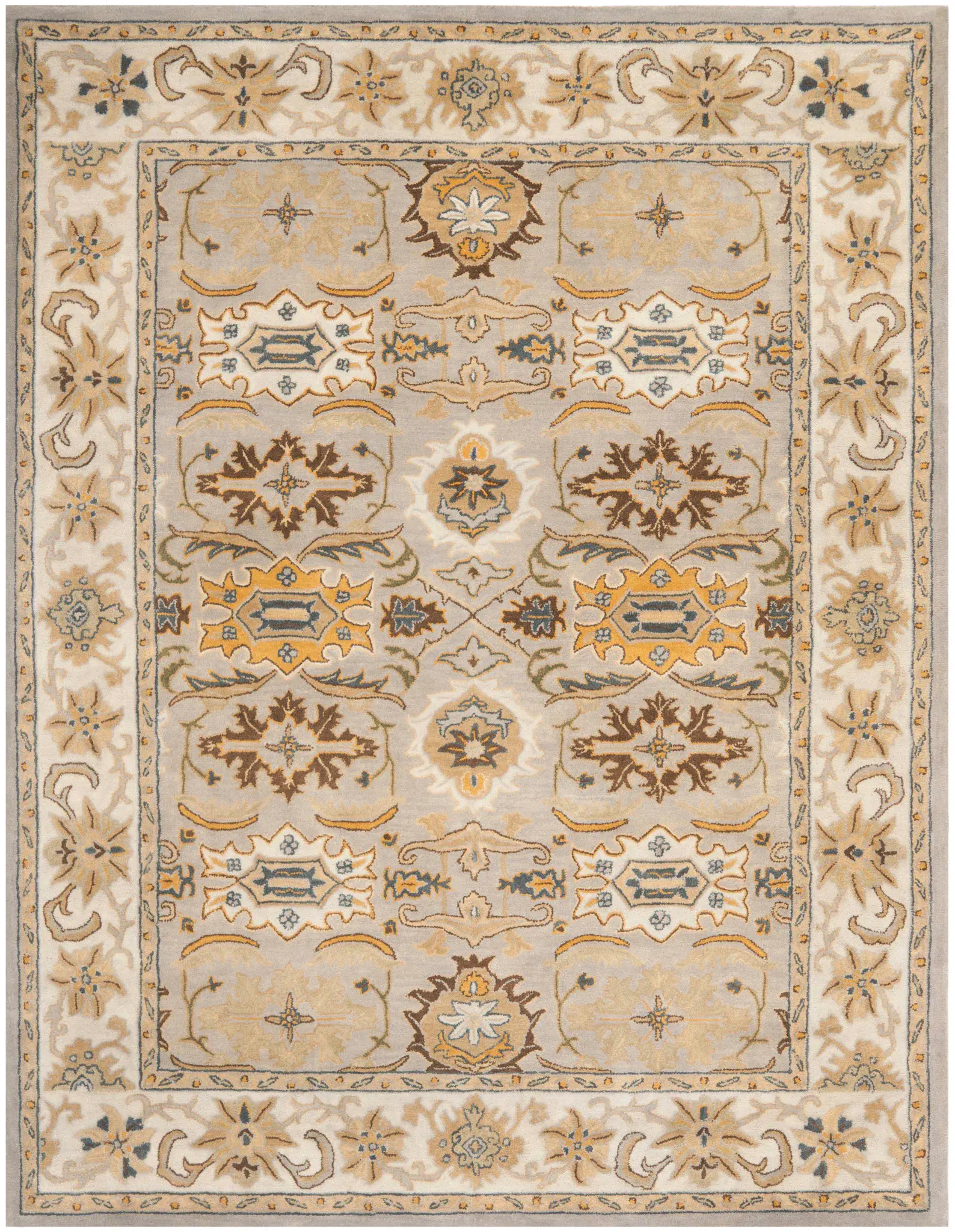 Heritage Floral Medallion Hand-Tufted Wool Rug