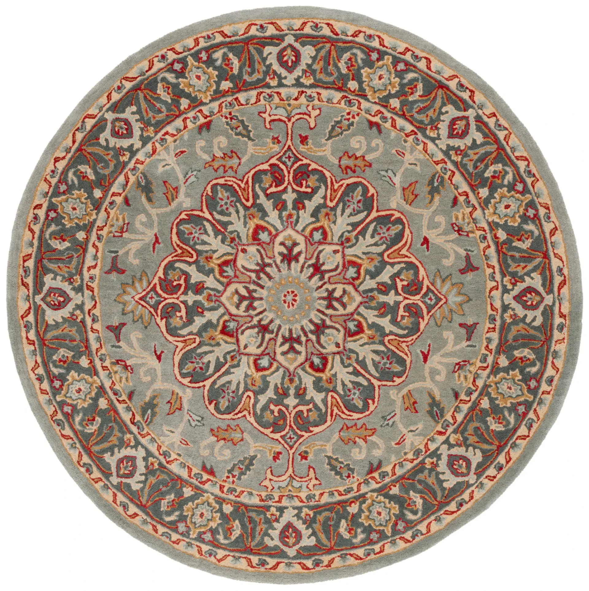 Heritage Palmette Medallion Hand-Tufted Wool Rug