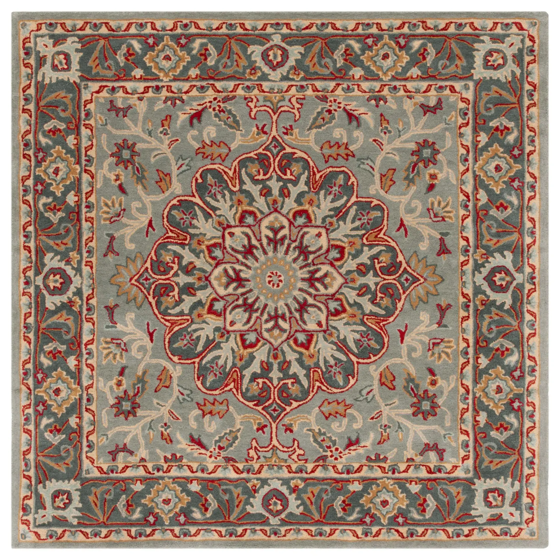 Heritage Palmette Medallion Hand-Tufted Wool Rug