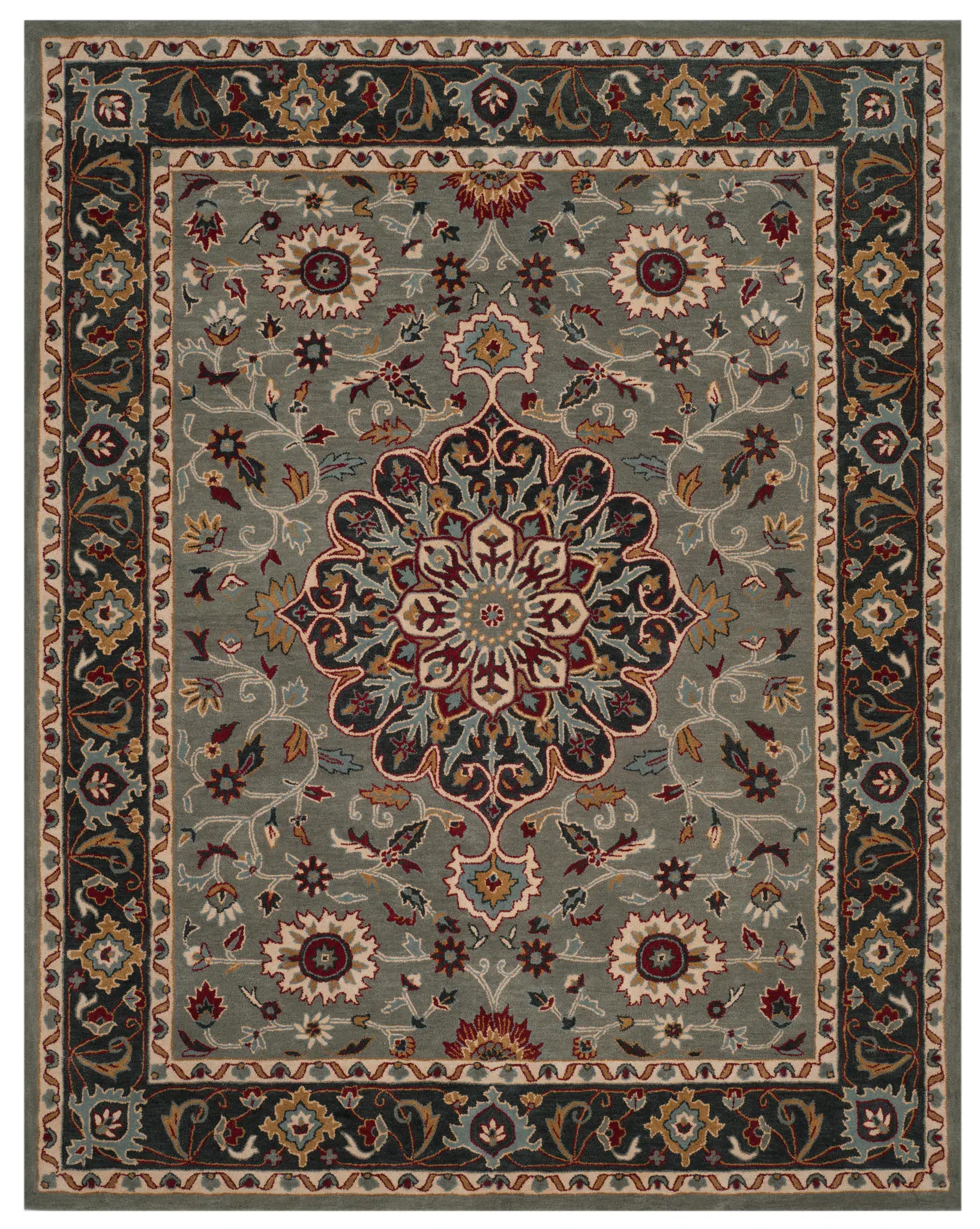 Heritage Palmette Medallion Hand-Tufted Wool Rug