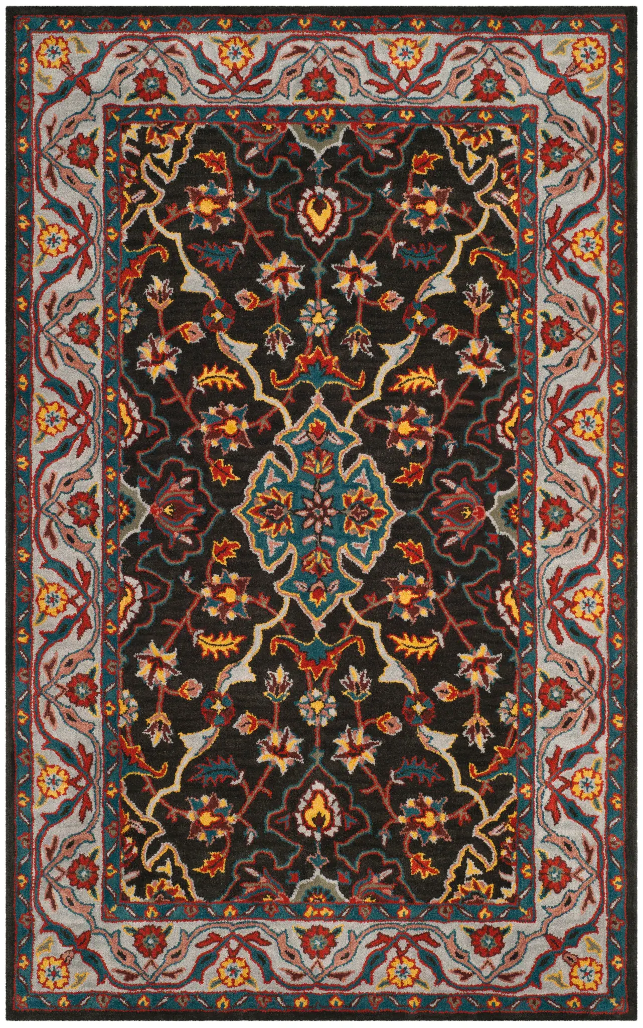 Heritage Arabesque Medallion Hand-Tufted Wool Rug