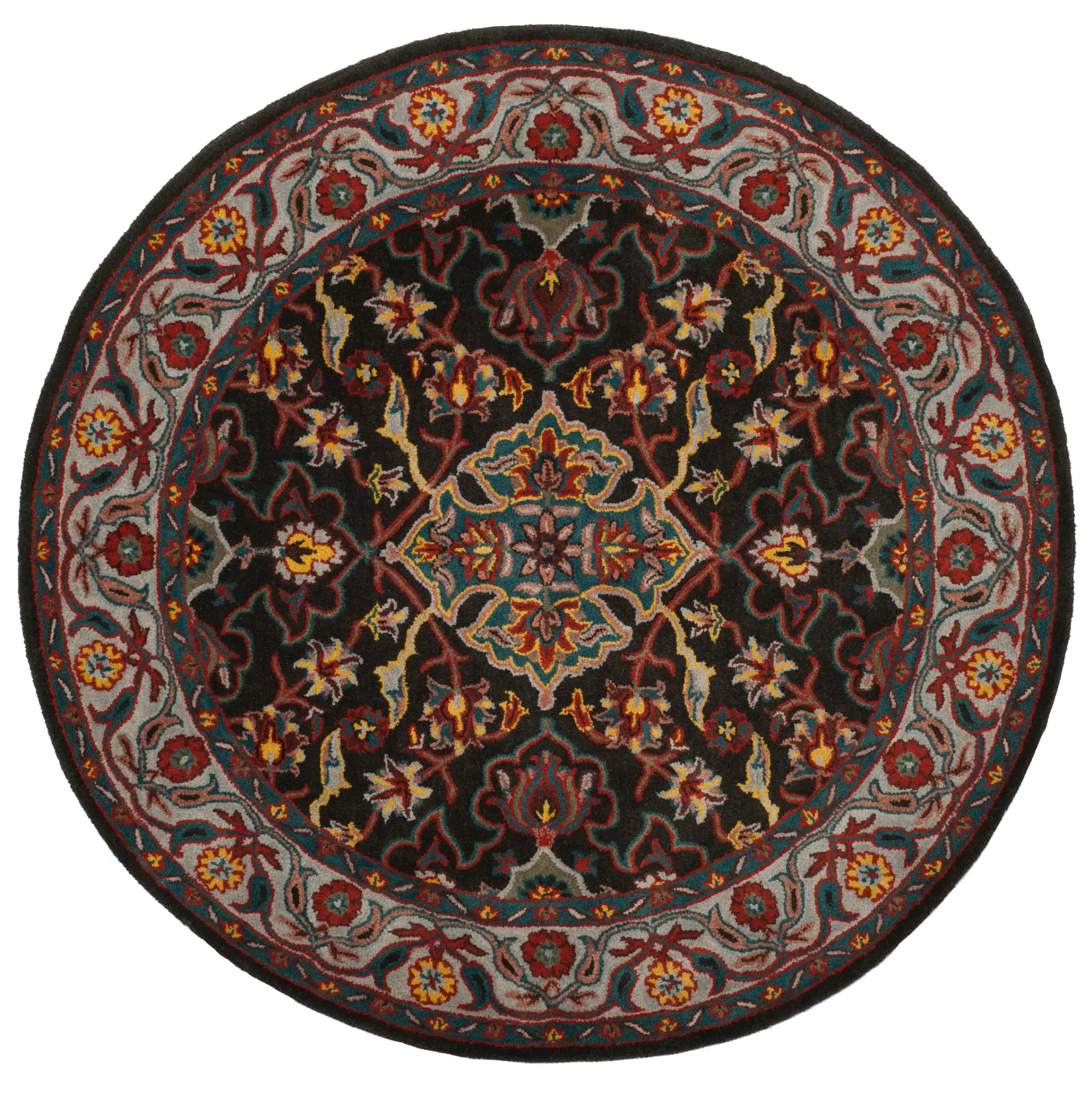 Heritage Arabesque Medallion Hand-Tufted Wool Rug