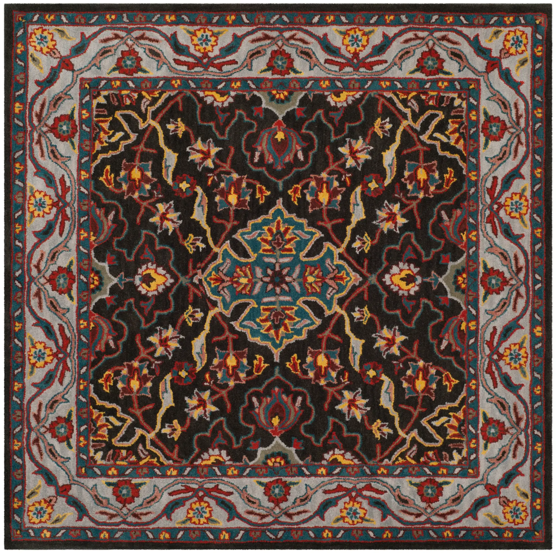 Heritage Arabesque Medallion Hand-Tufted Wool Rug