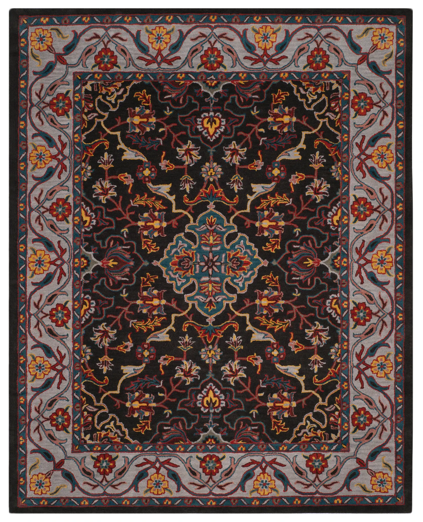 Heritage Arabesque Medallion Hand-Tufted Wool Rug