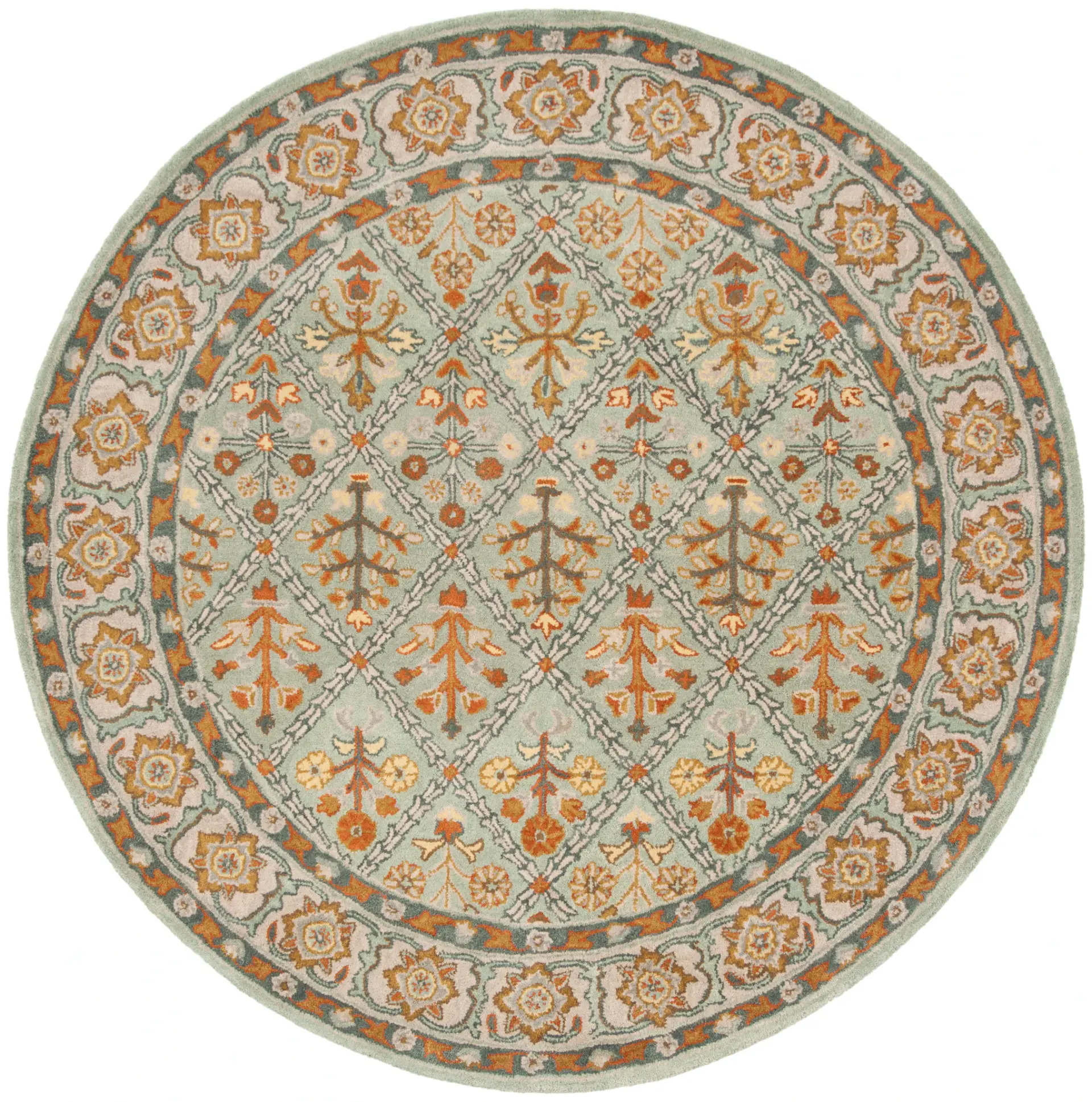 Heritage Floral Diamond Hand-Tufted Wool Rug