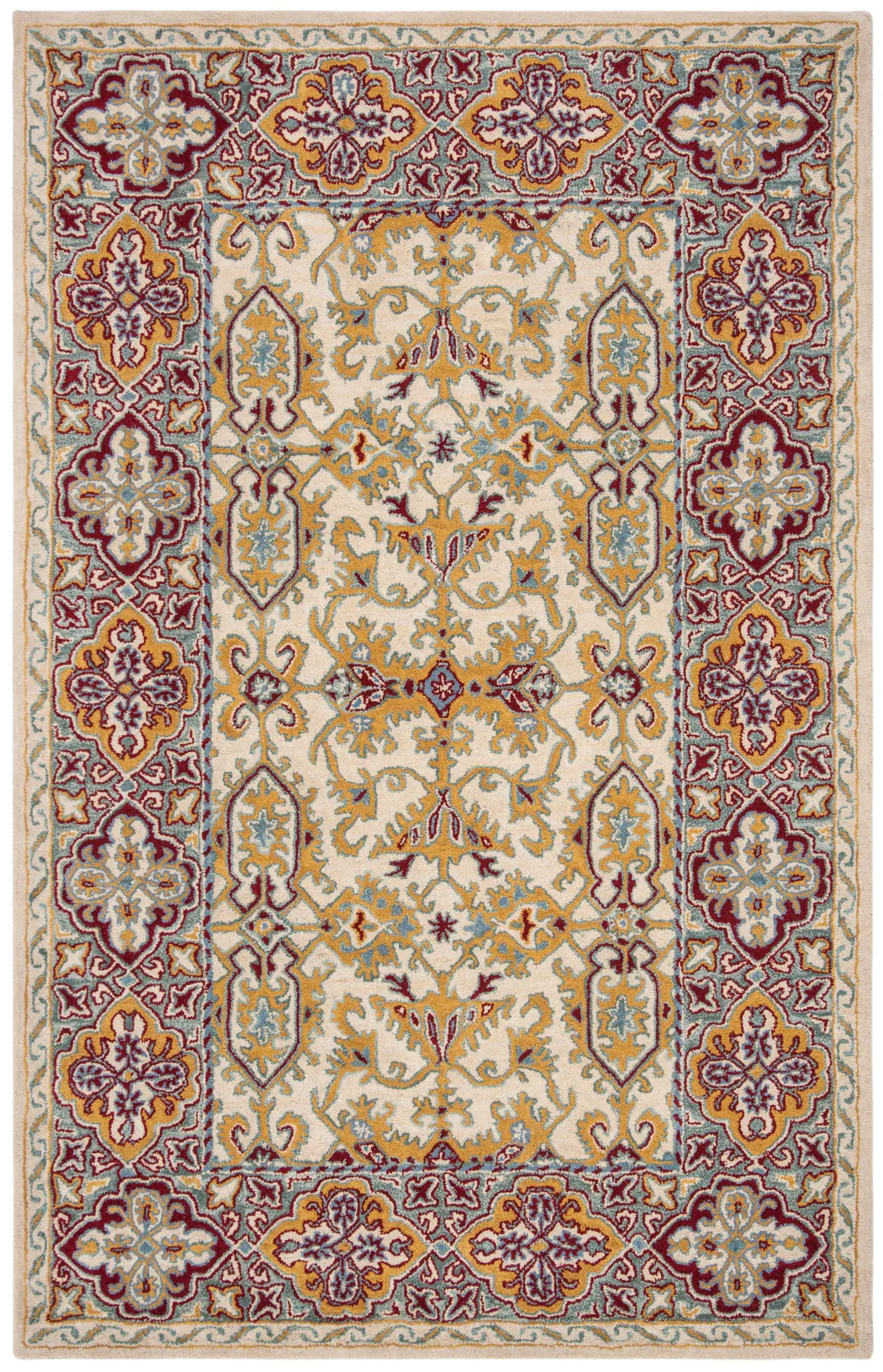 Heritage Cartouche Bordered Hand-Tufted Wool Rug