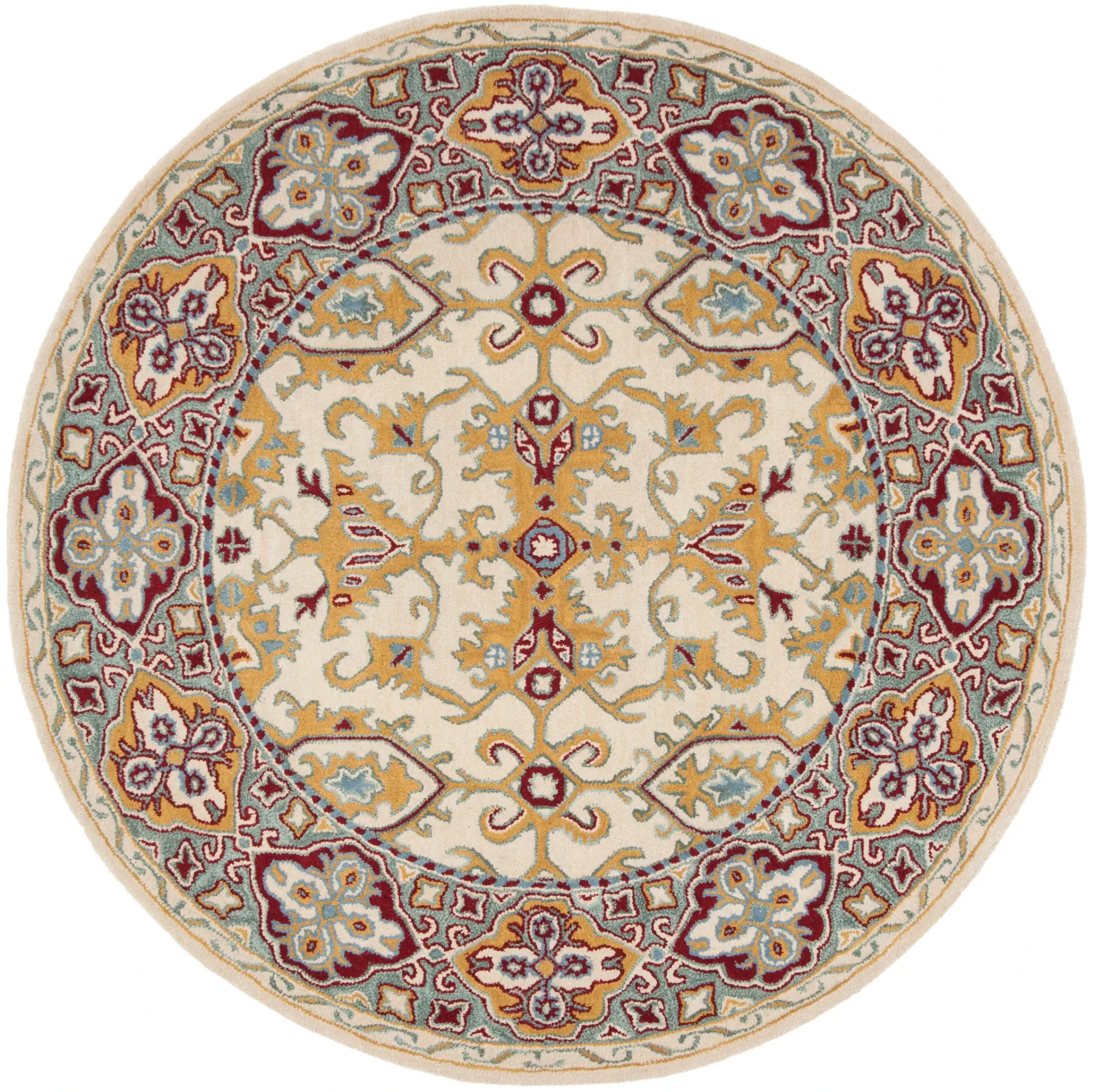 Heritage Cartouche Bordered Hand-Tufted Wool Rug