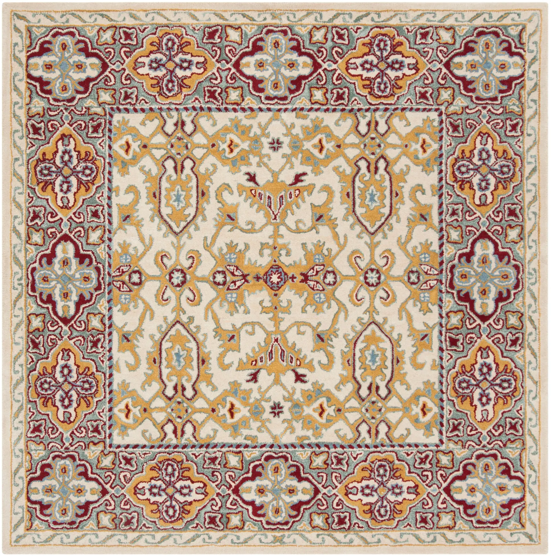 Heritage Cartouche Bordered Hand-Tufted Wool Rug