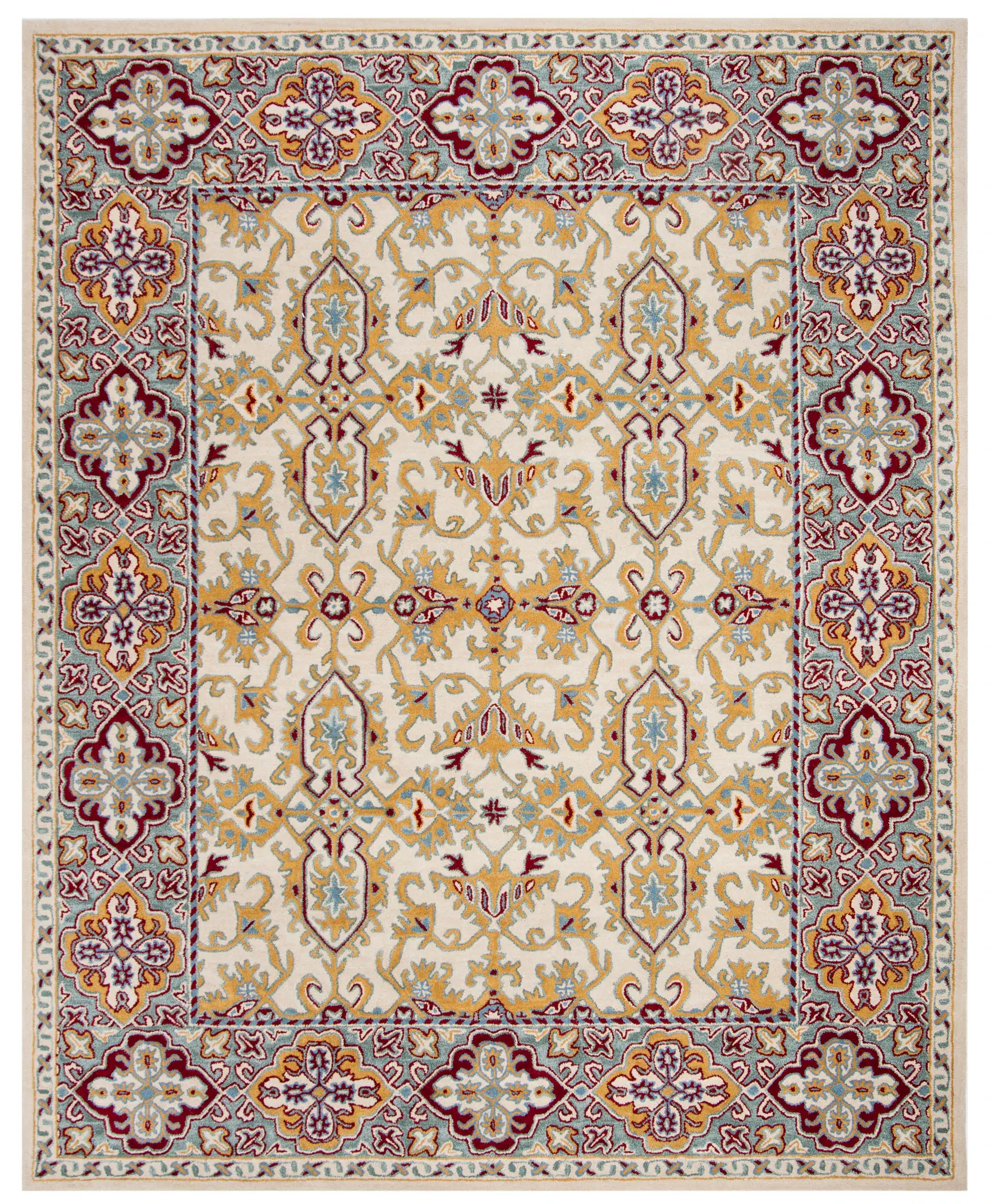 Heritage Cartouche Bordered Hand-Tufted Wool Rug