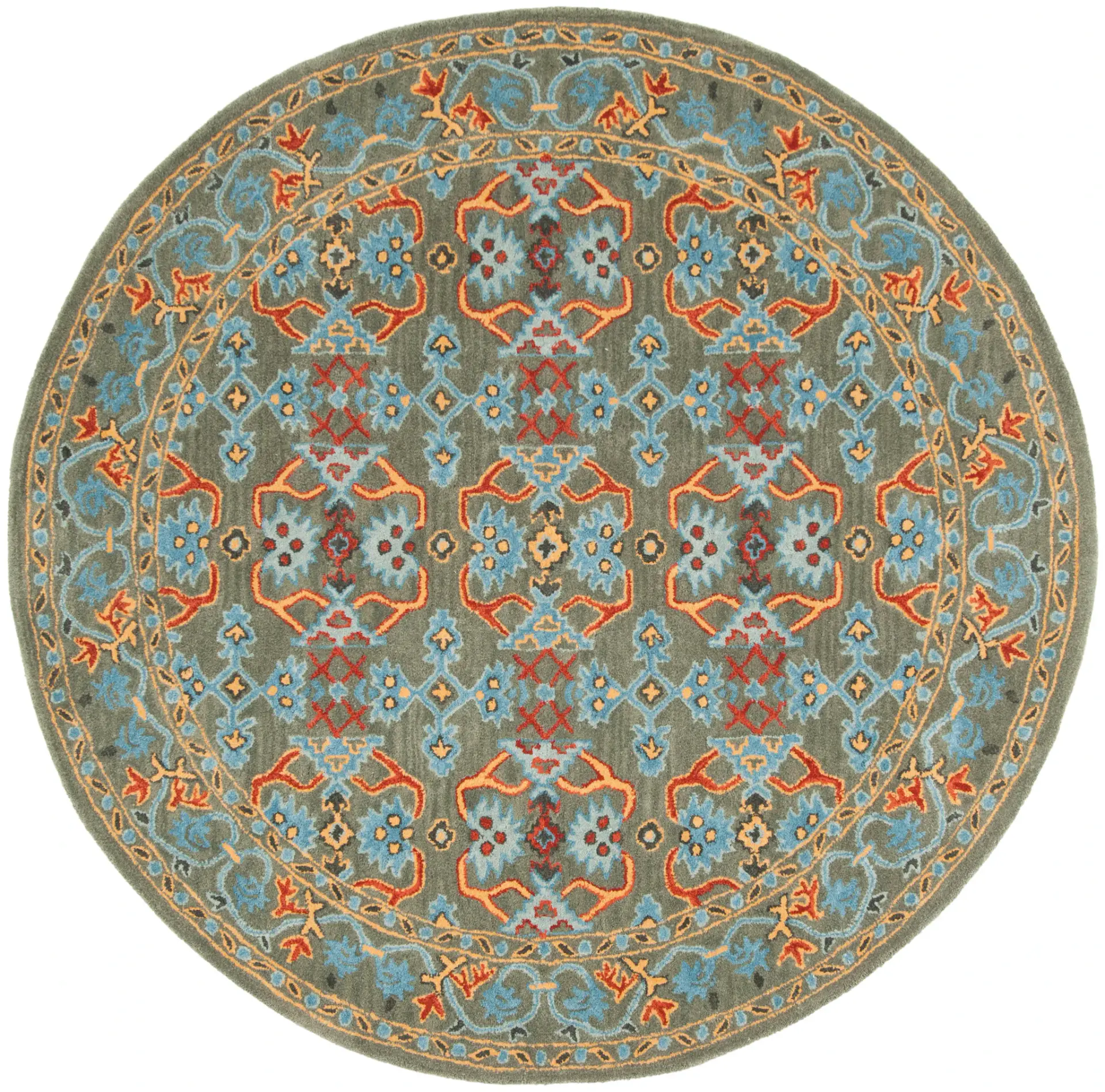 Heritage Geometric Trellis Hand-Tufted Wool Rug
