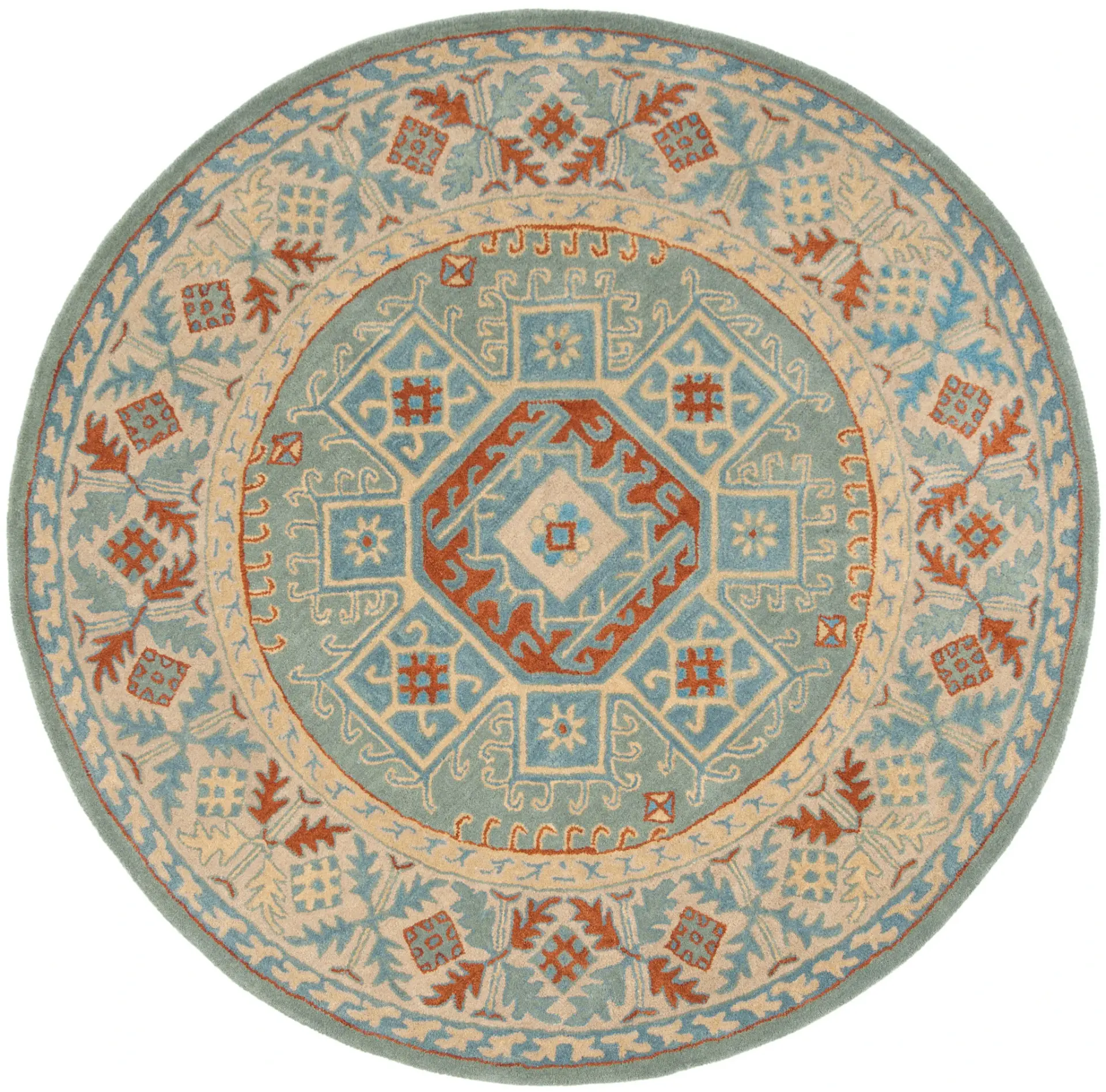 Heritage Double Medallion Hand-Tufted Wool Rug