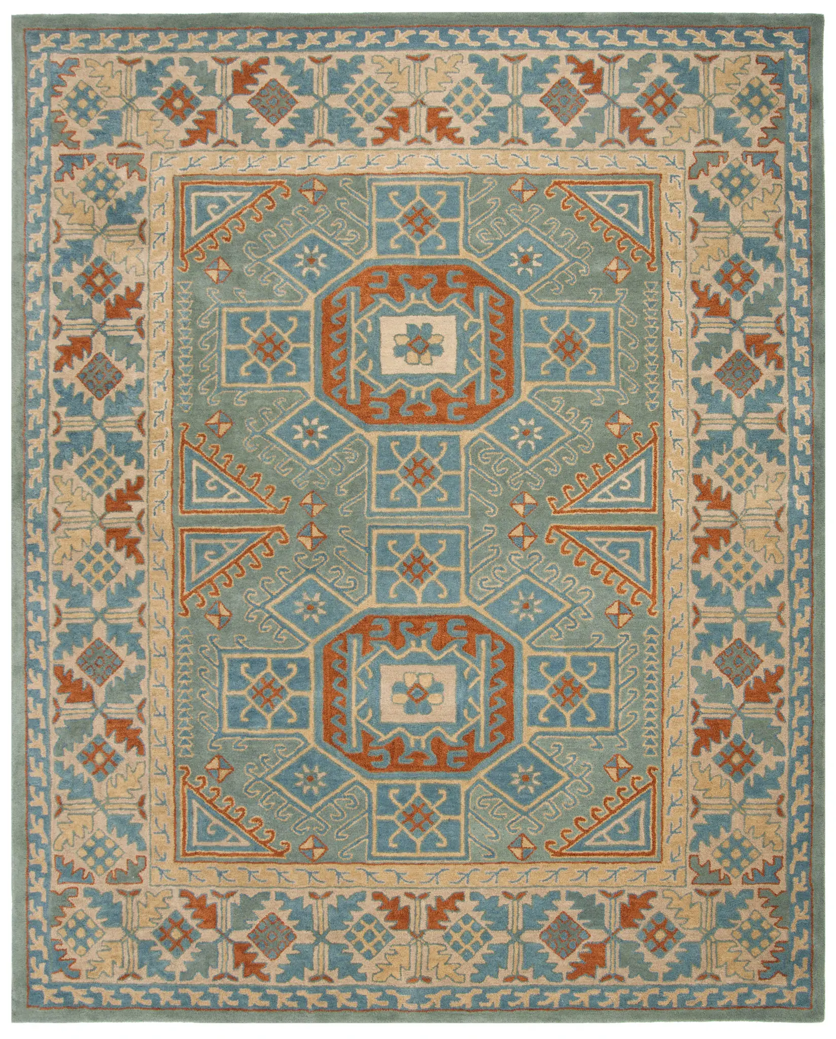 Heritage Double Medallion Hand-Tufted Wool Rug