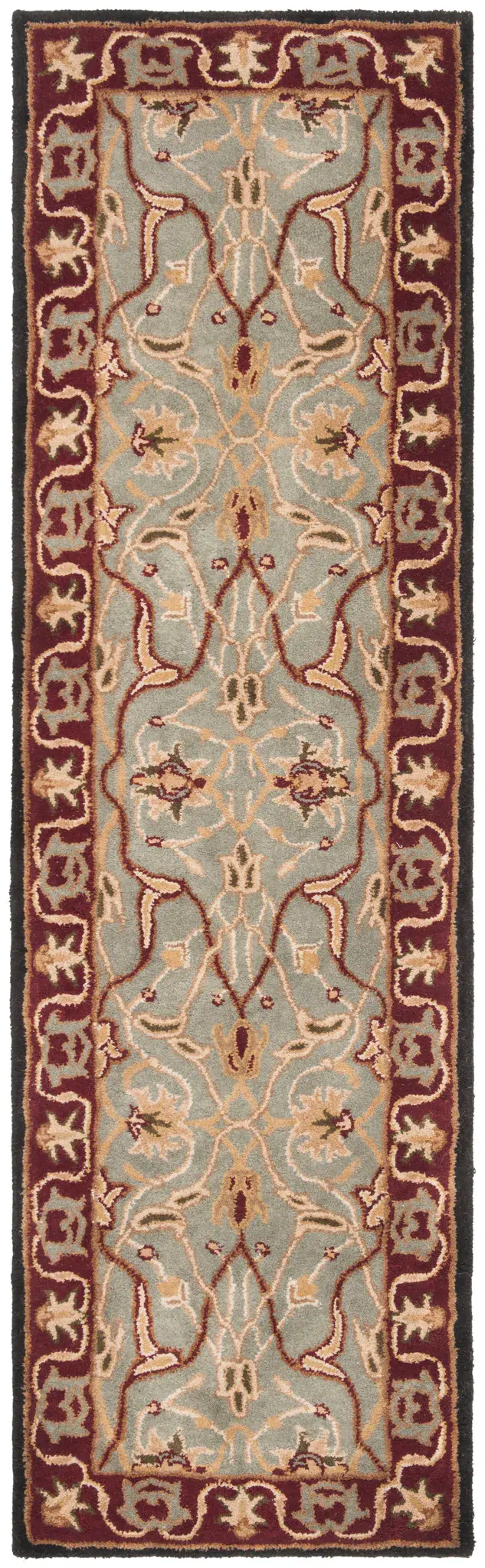 Heritage Floral Vine Bordered Hand-Tufted Wool Rug