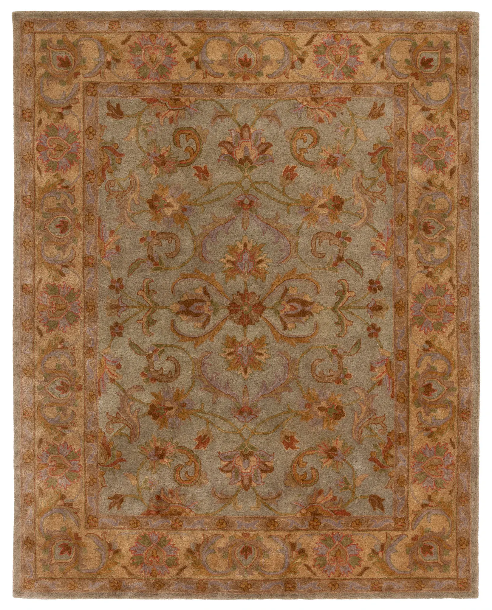 Heritage Arabesque Bordered Hand-Tufted Wool Rug