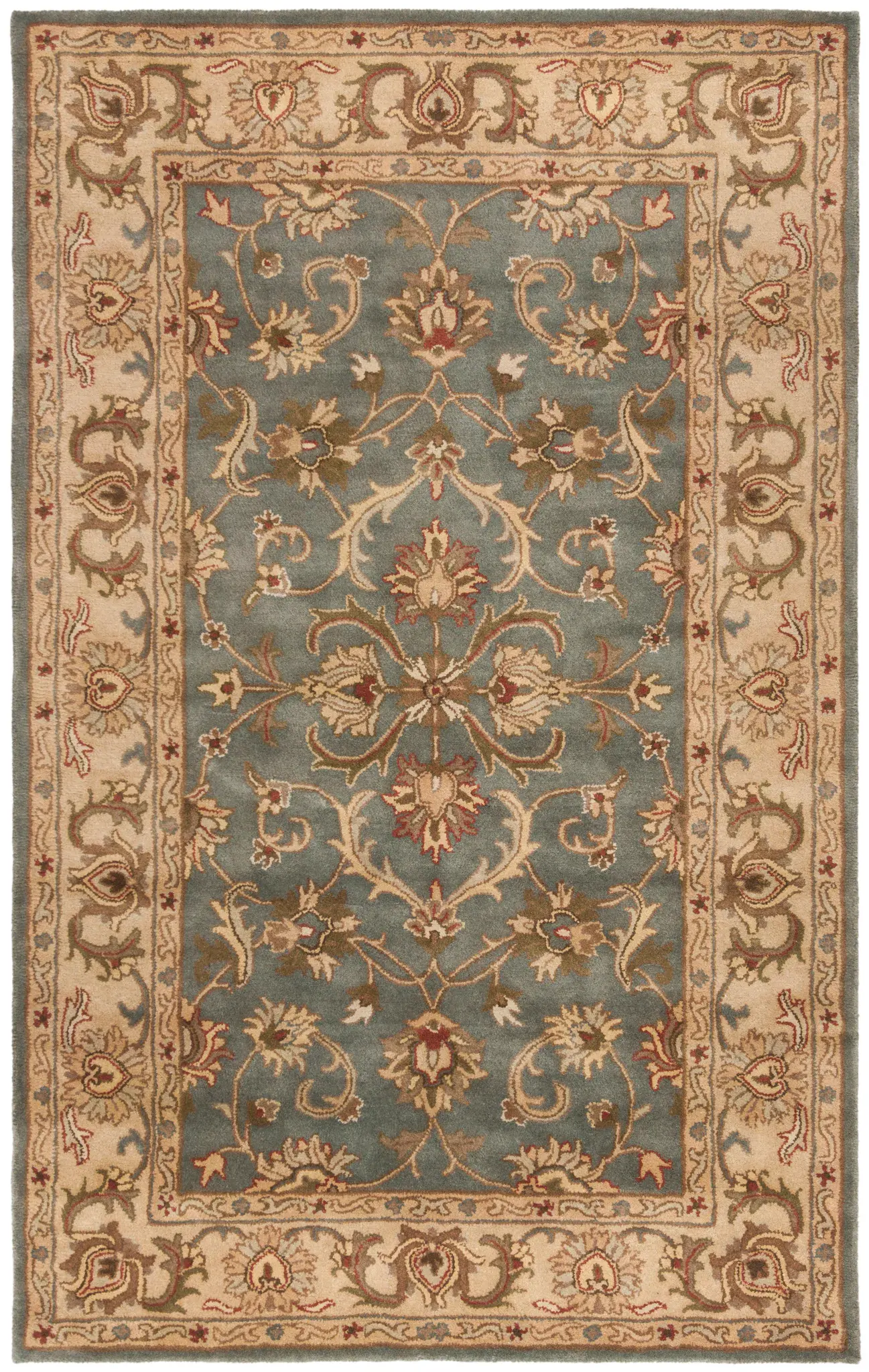 Heritage Arabesque Bordered Hand-Tufted Wool Rug