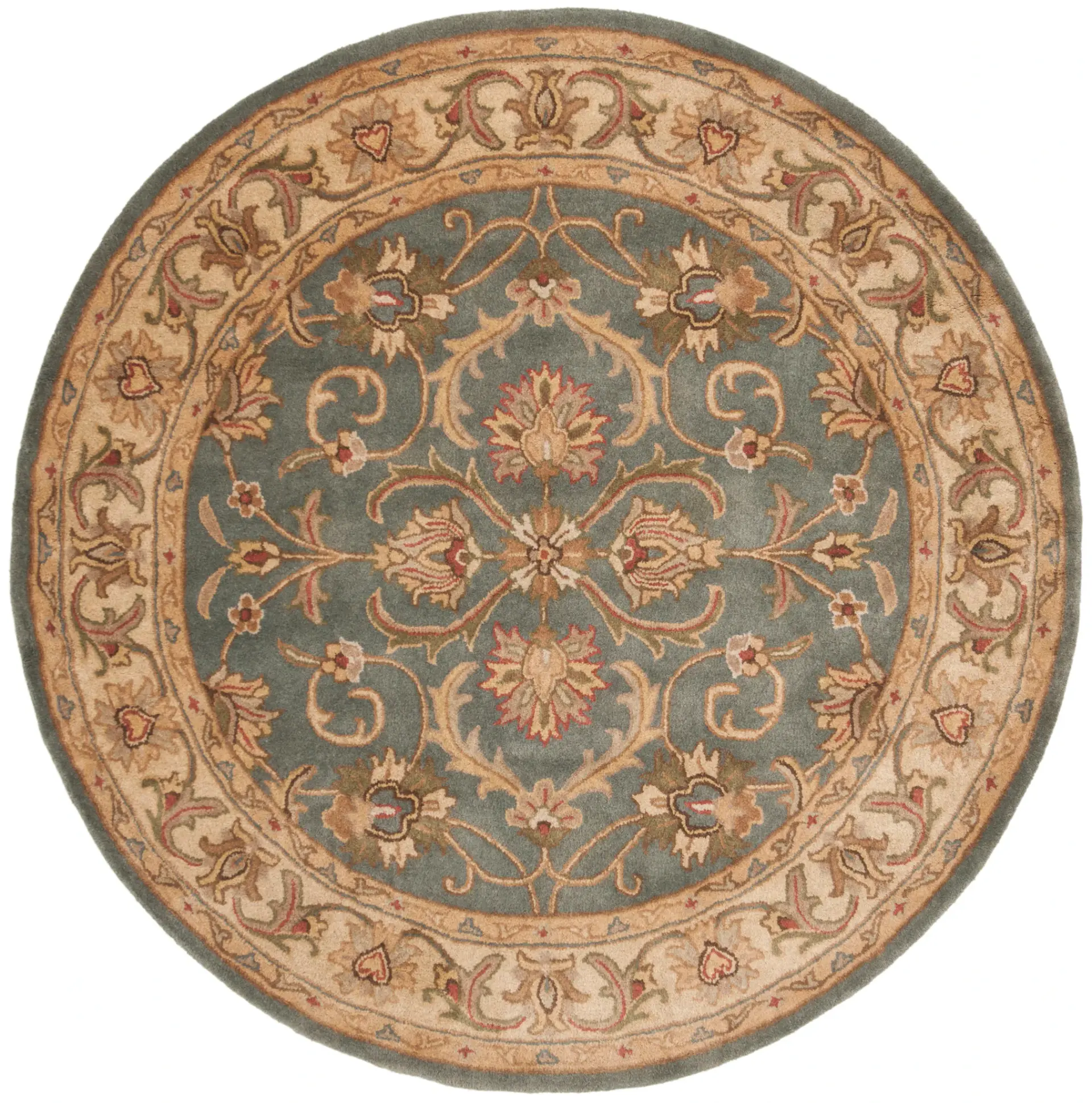 Heritage Arabesque Bordered Hand-Tufted Wool Rug