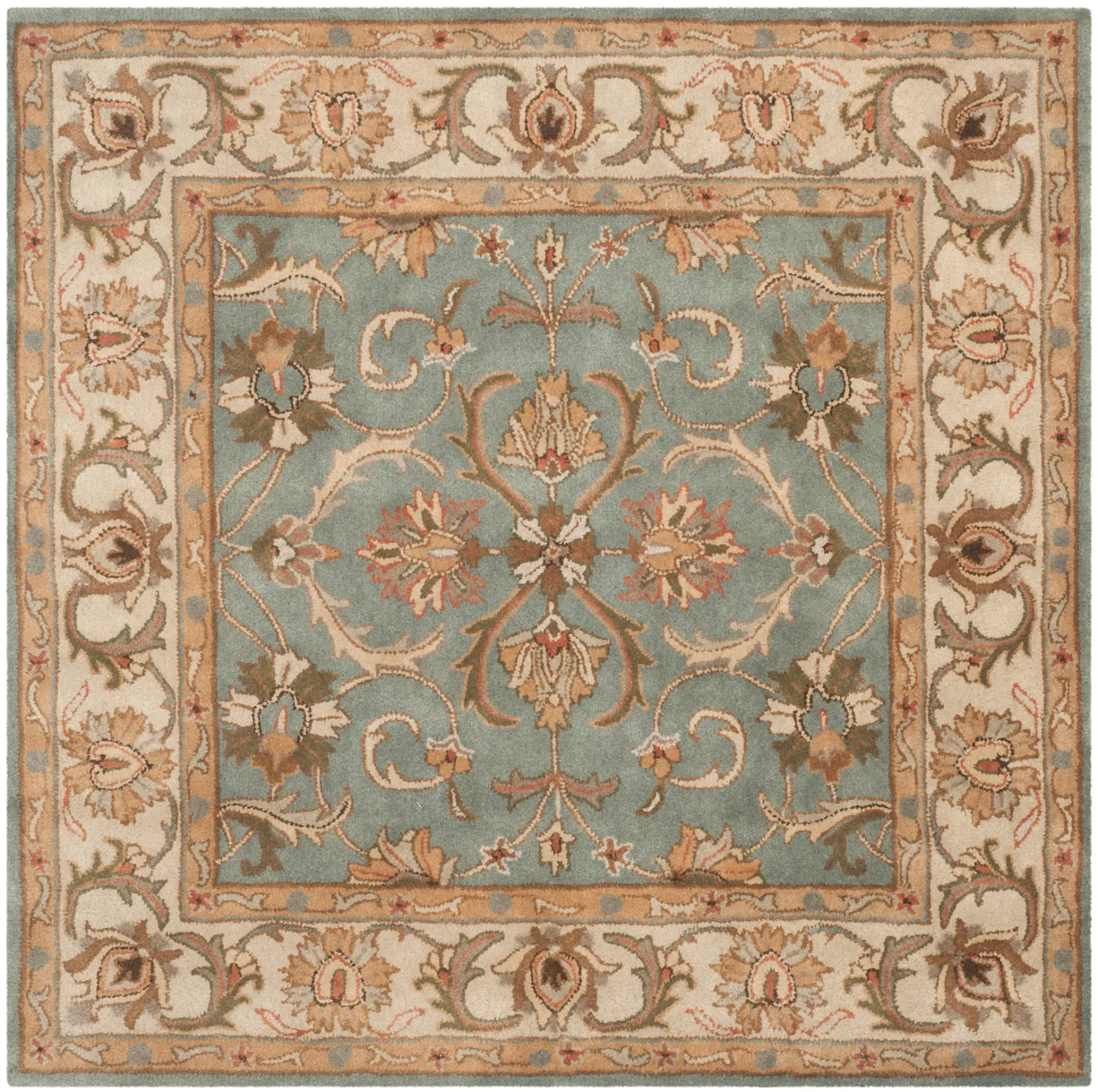 Heritage Arabesque Bordered Hand-Tufted Wool Rug