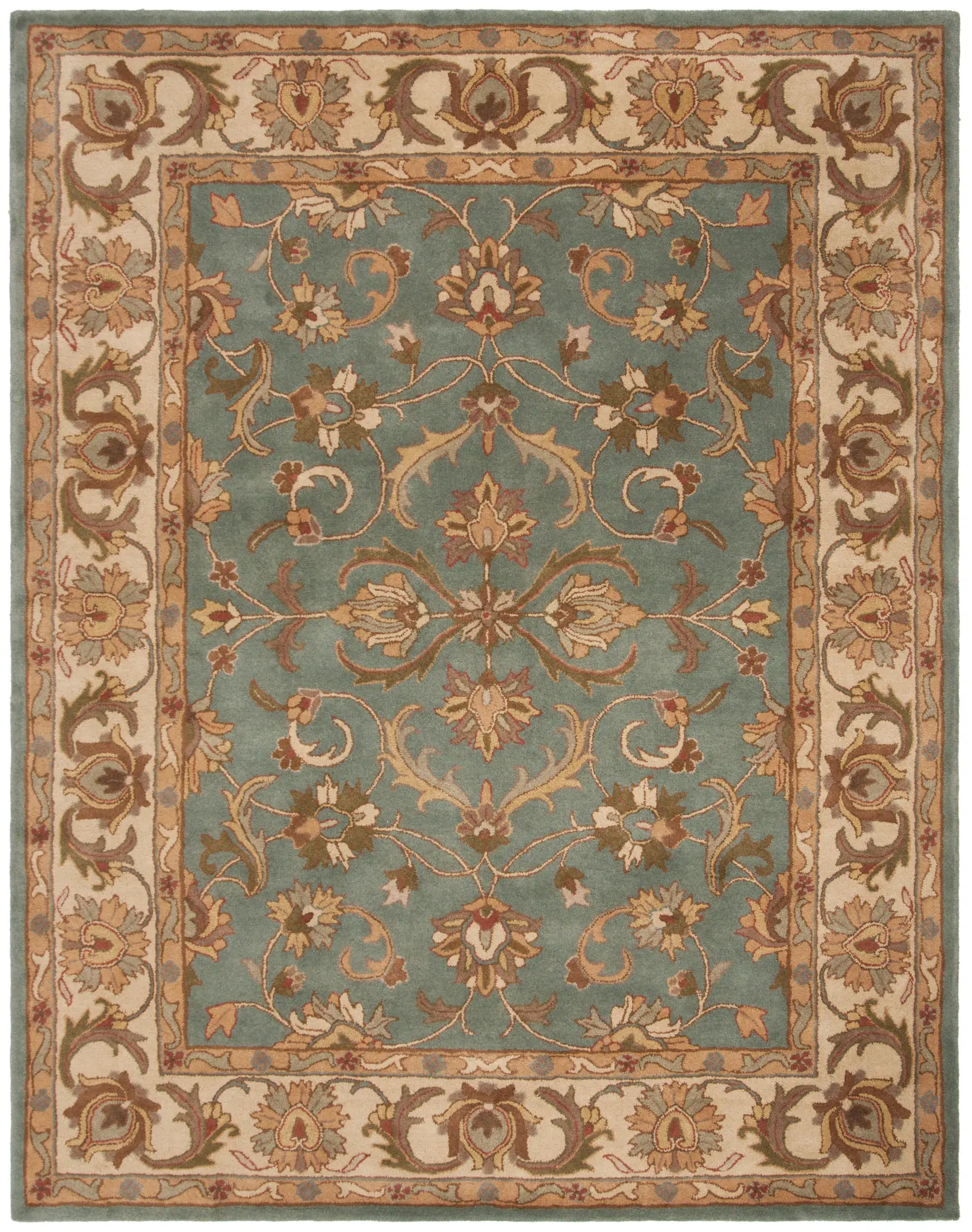 Heritage Arabesque Bordered Hand-Tufted Wool Rug