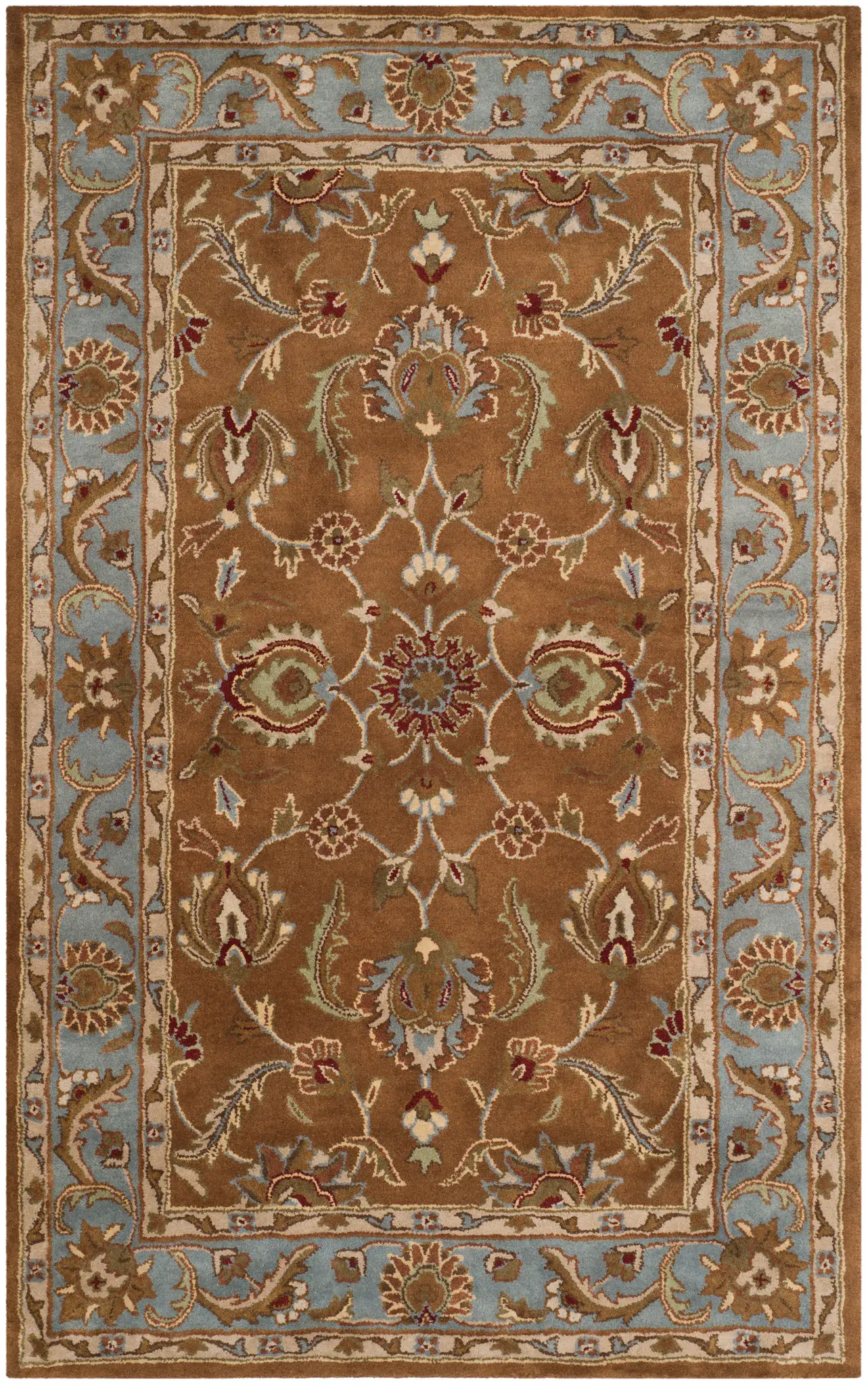 Heritage Floral Bordered Hand-Tufted Wool Rug