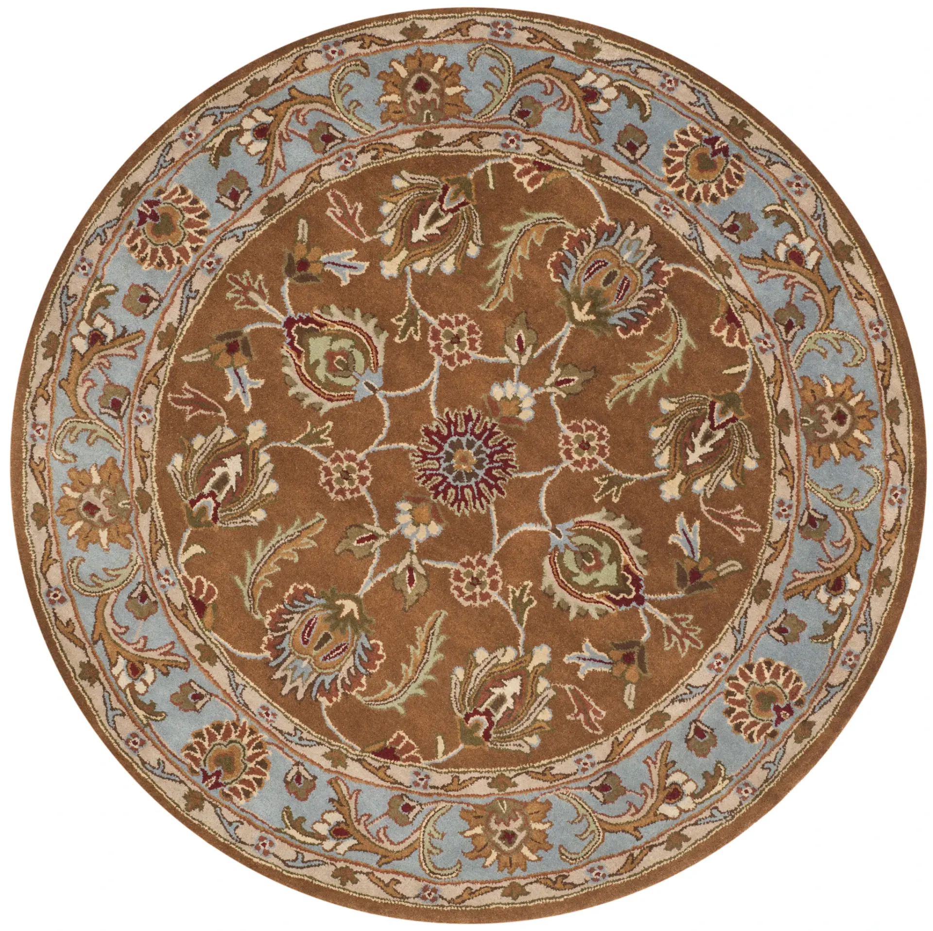 Heritage Floral Bordered Hand-Tufted Wool Rug