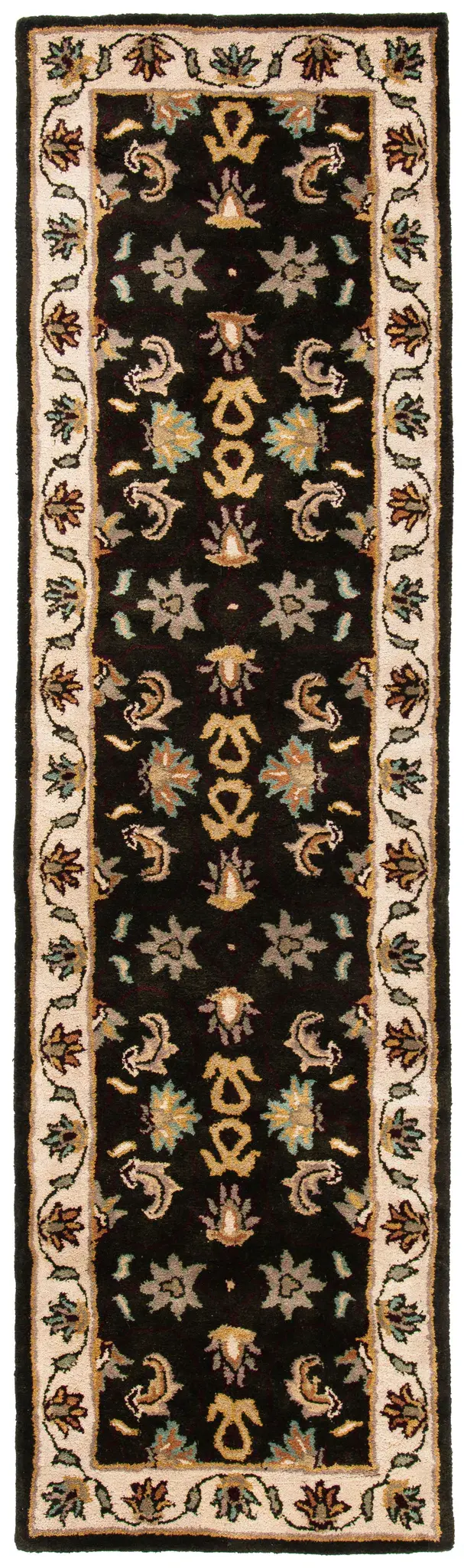 Heritage Mirrored Palmette Border Hand-Tufted Wool Rug