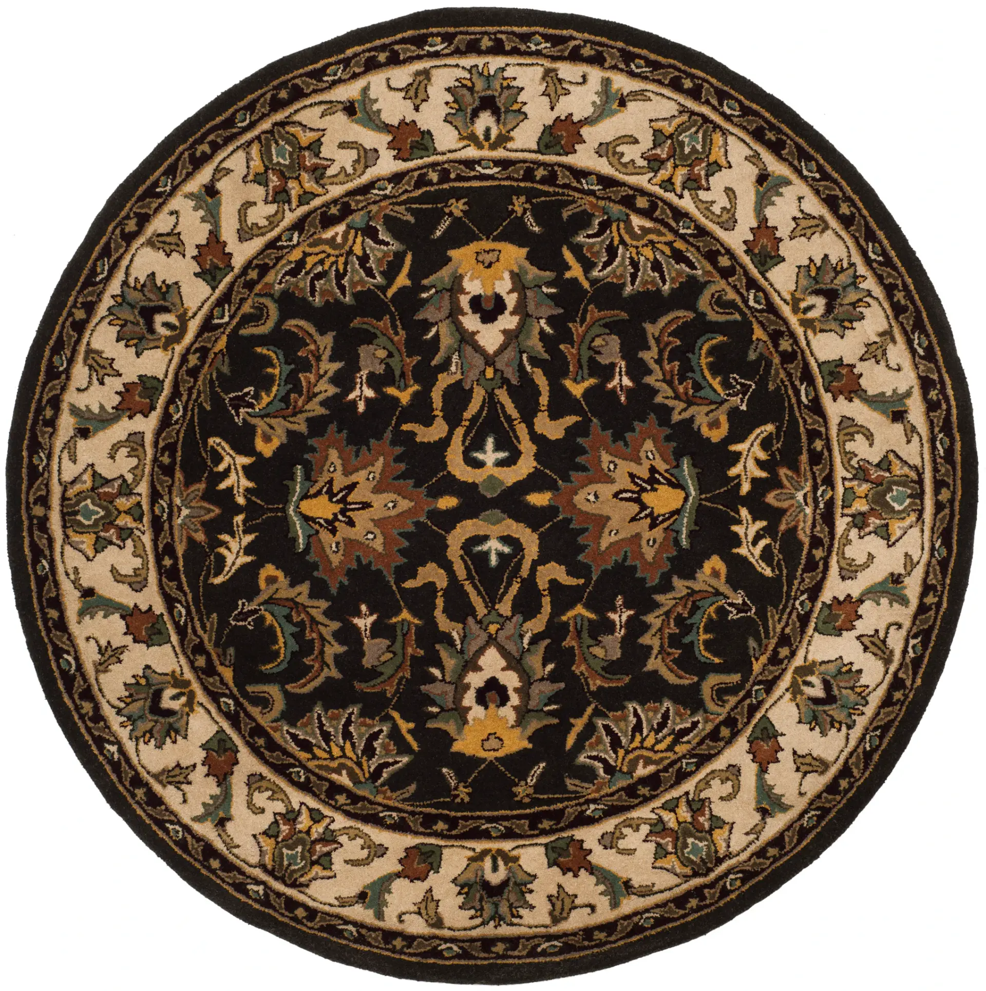 Heritage Mirrored Palmette Border Hand-Tufted Wool Rug