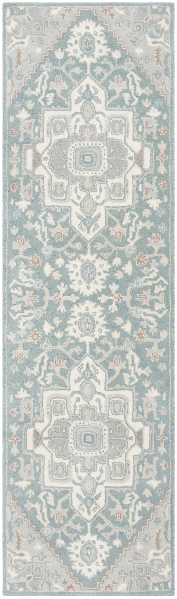 Heritage Traditional Stepped Medallion Hand-Tufted Wool Rug