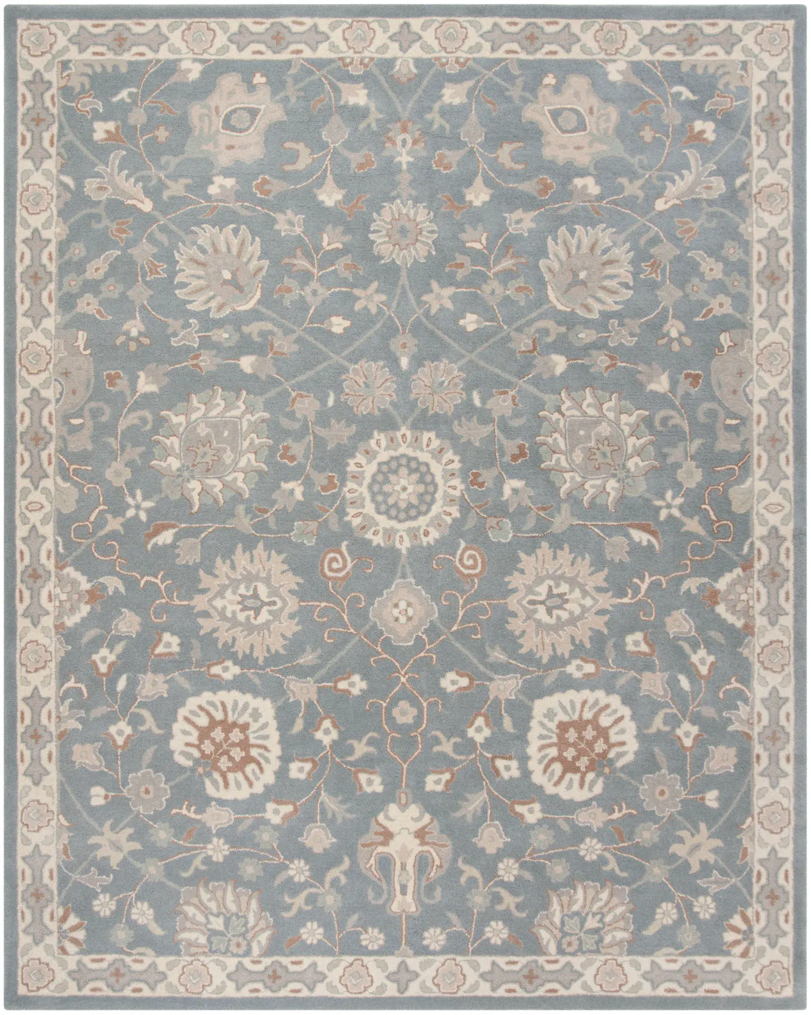 Heritage Scroll Floral Hand-Tufted Wool Rug
