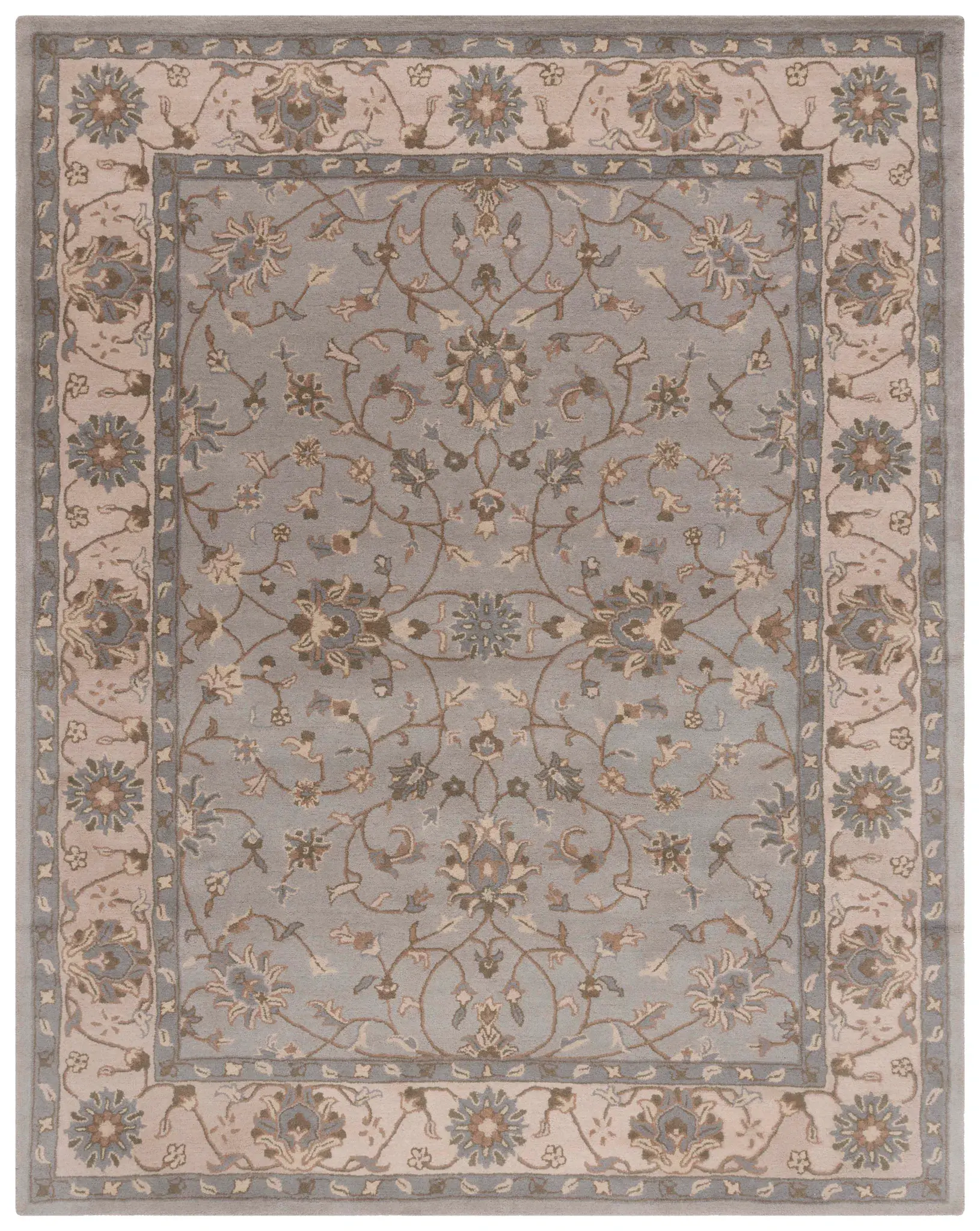 Heritage Delicate Floral Vine Hand-Tufted Wool Rug