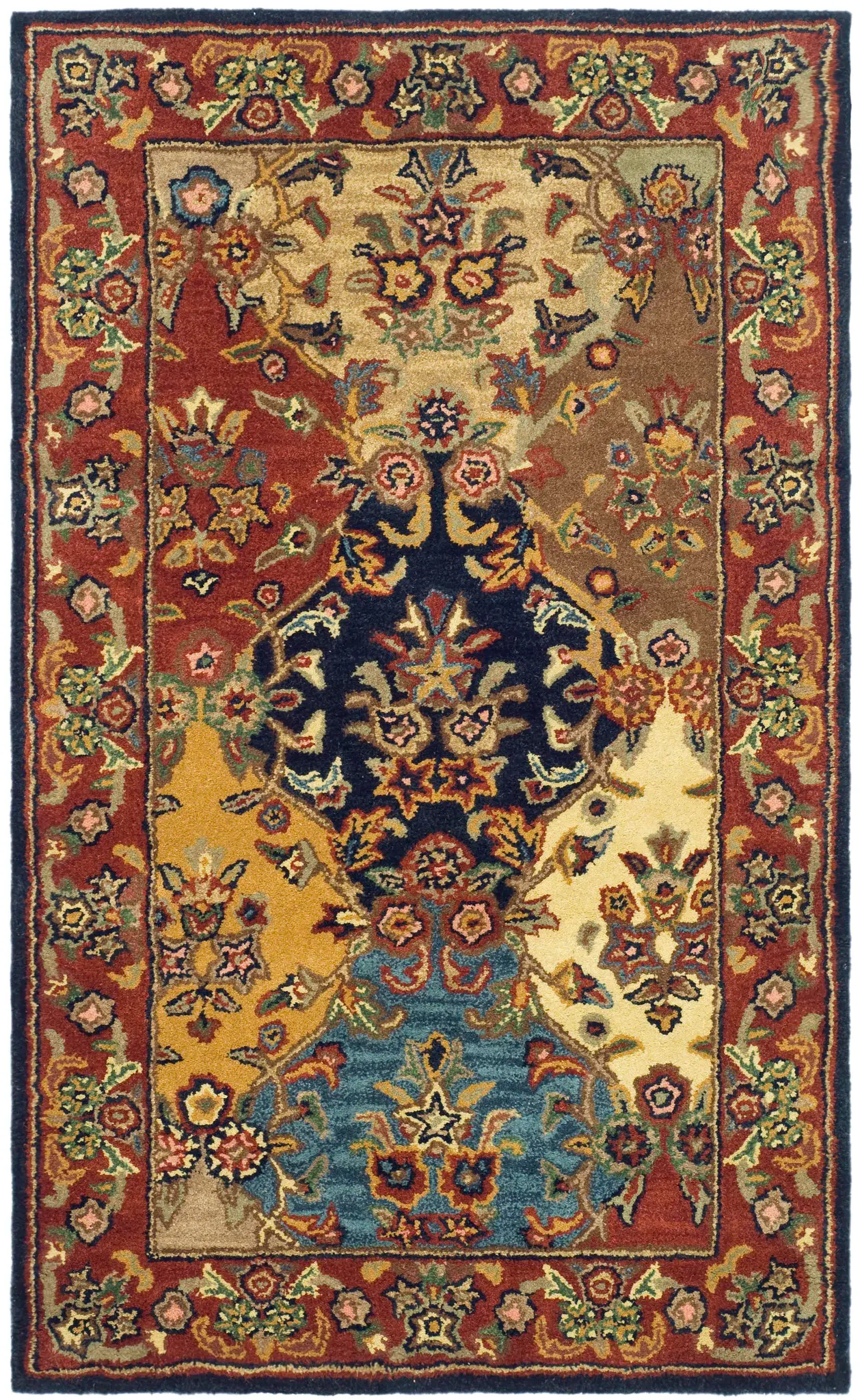 Heritage Floral Panel Hand-Tufted Wool Rug