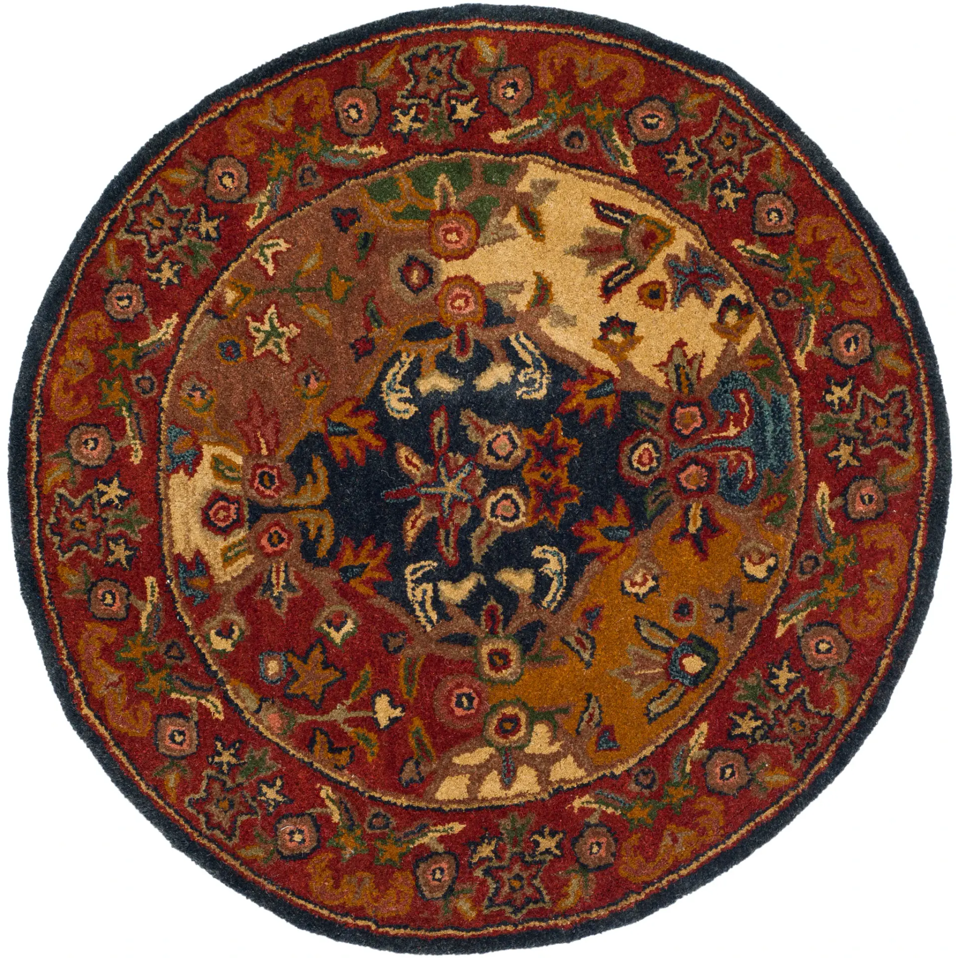 Heritage Floral Panel Hand-Tufted Wool Rug
