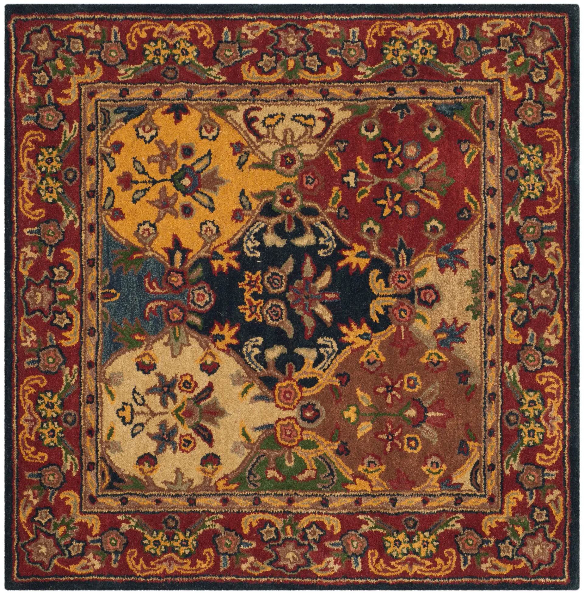 Heritage Floral Panel Hand-Tufted Wool Rug