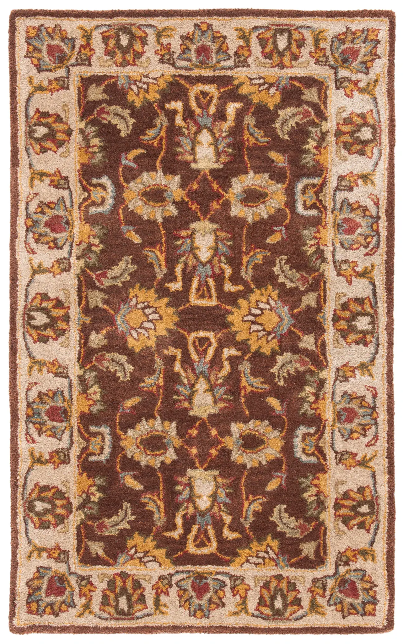 Heritage Lotus Bordered Hand-Tufted Wool Rug