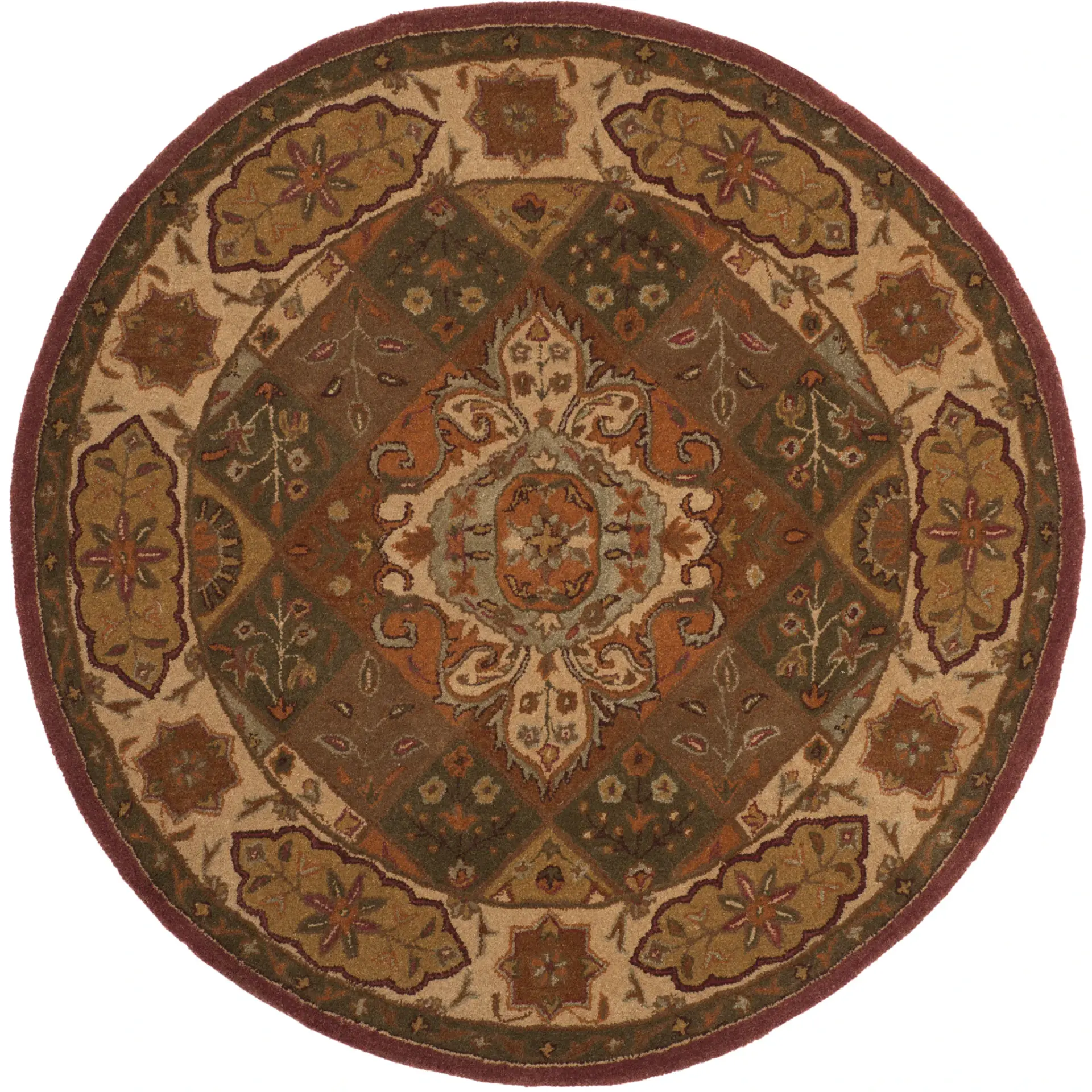Heritage Medallion Patchwork Hand-Tufted Wool Rug