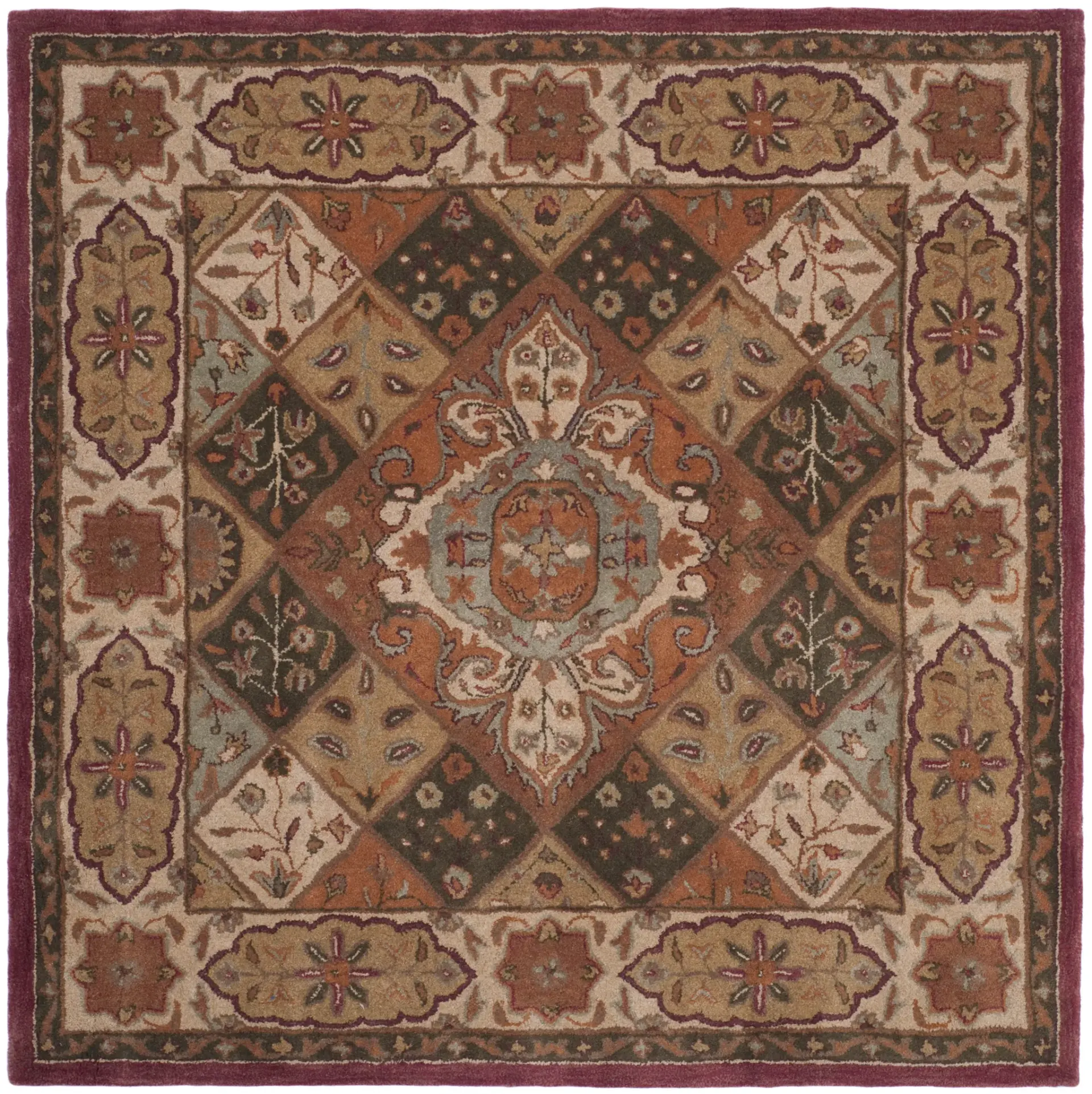 Heritage Medallion Patchwork Hand-Tufted Wool Rug
