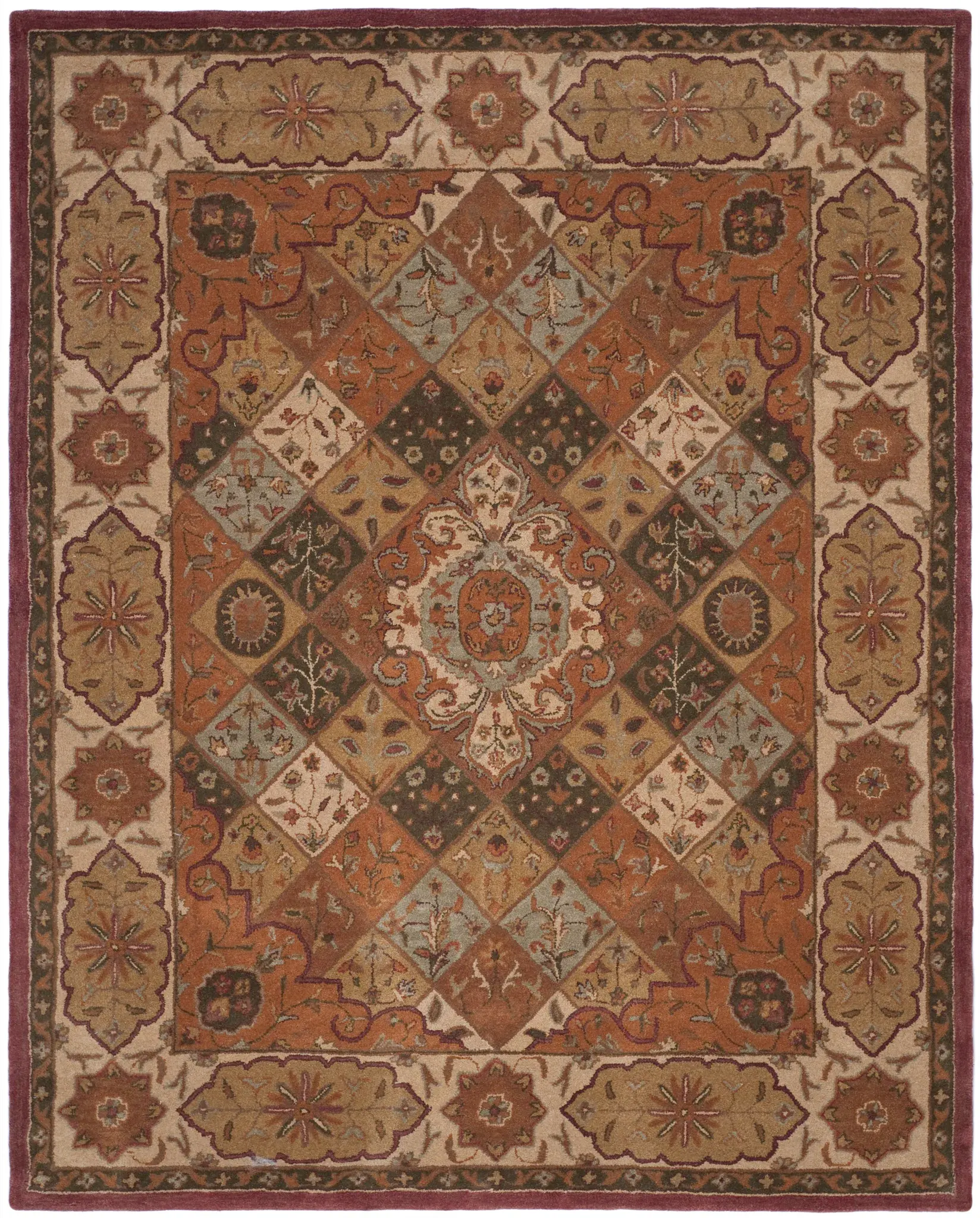Heritage Medallion Patchwork Hand-Tufted Wool Rug