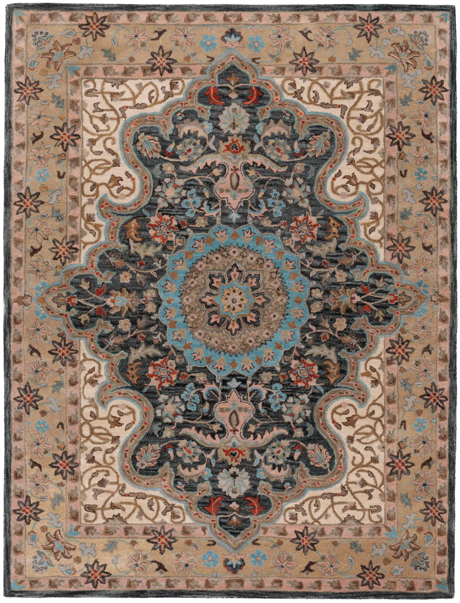 Heritage Traditional Medallion Hand-Tufted Wool Rug