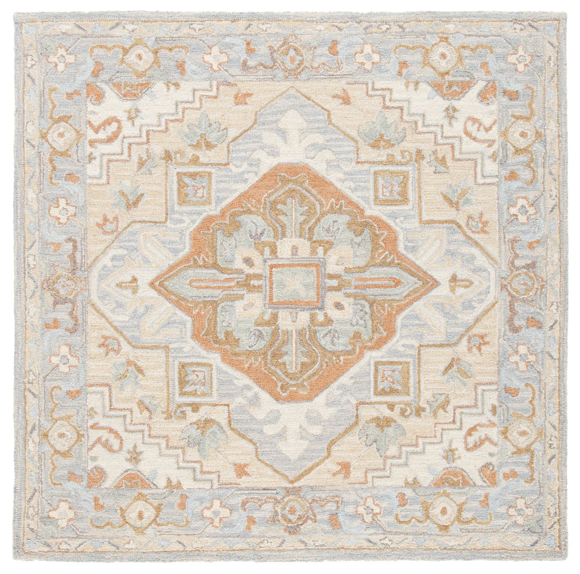 Heritage Stepped Medallion Hand-Loomed Wool Rug