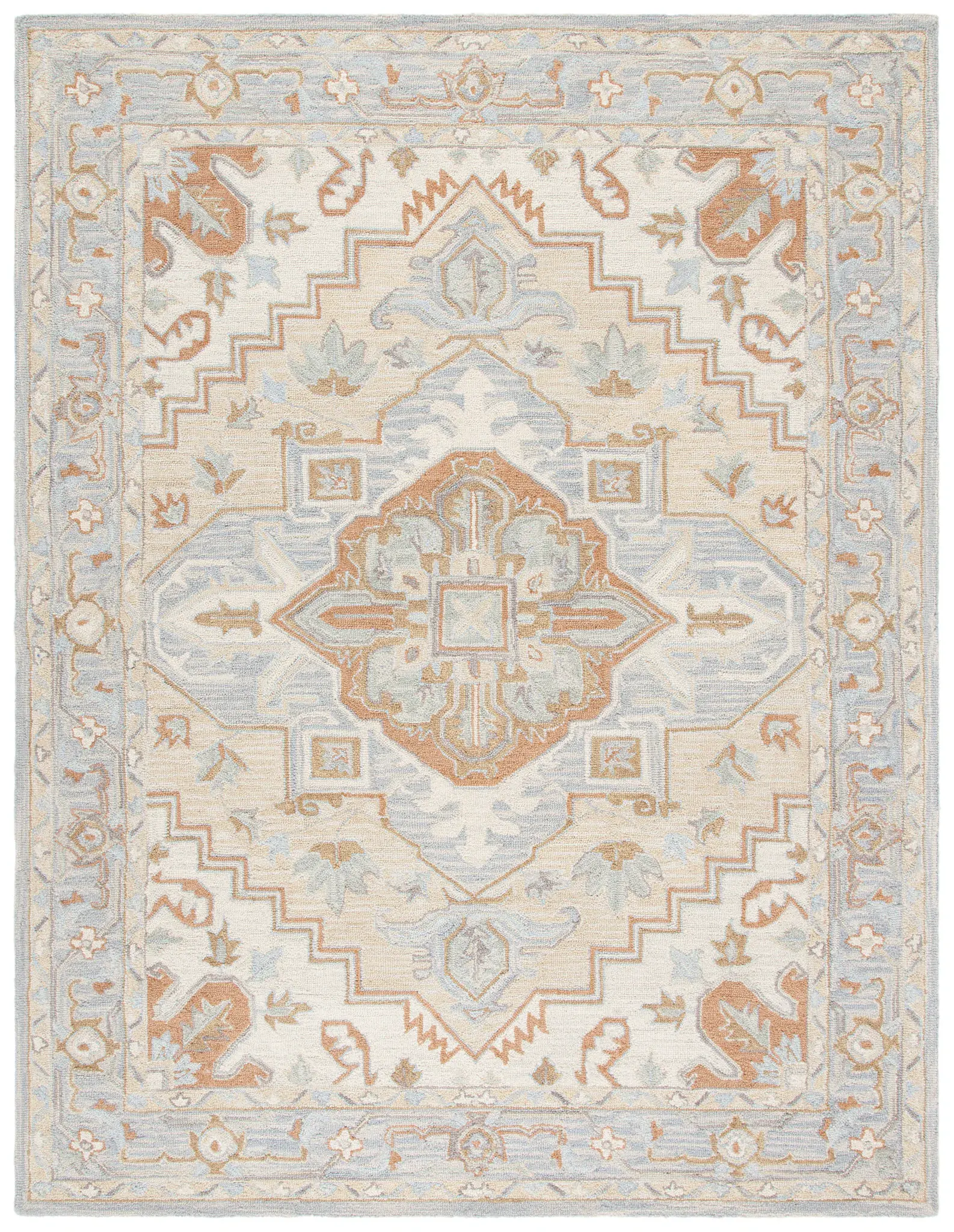 Heritage Stepped Medallion Hand-Loomed Wool Rug