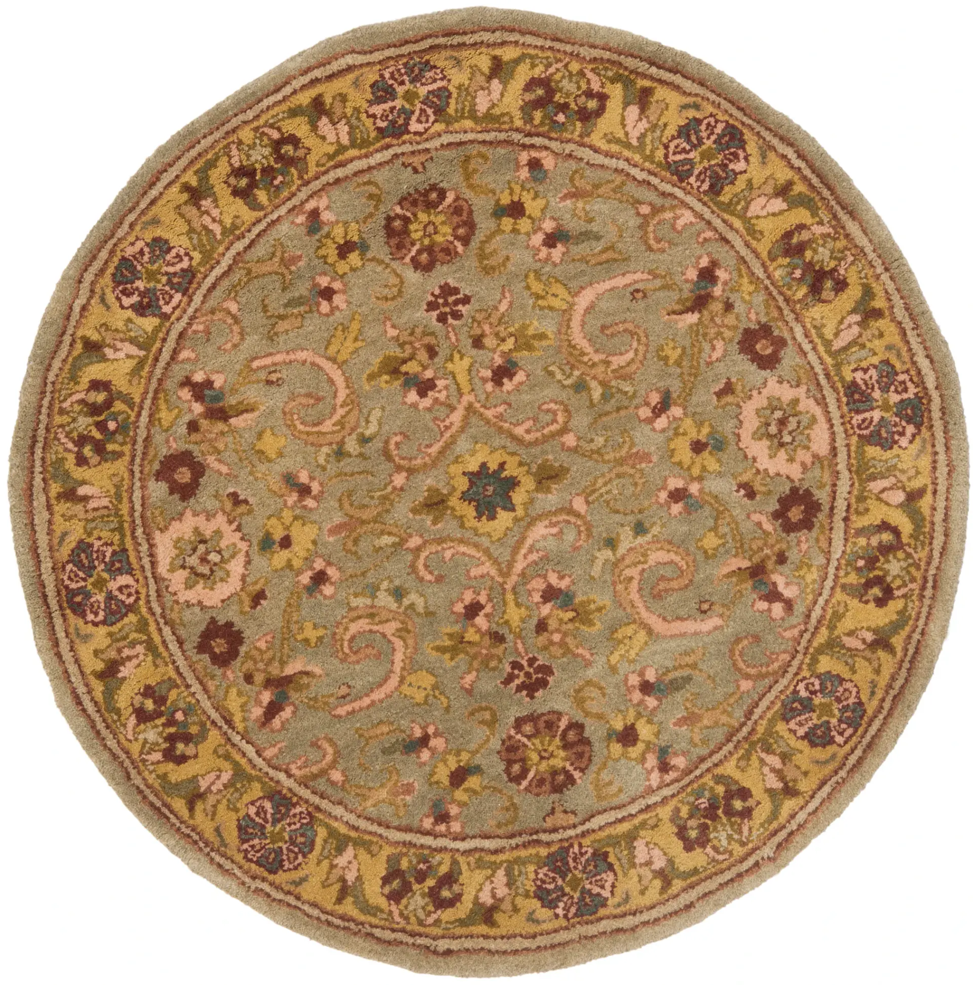 Heritage Scrolling Vine Hand-Tufted Wool Rug